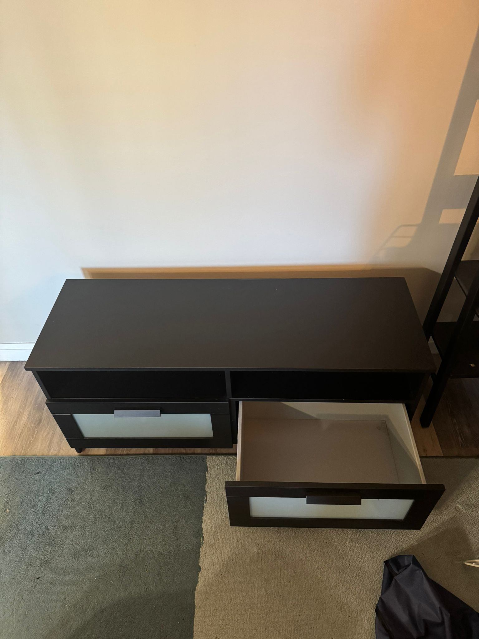 IKEA TV Stand / Media Console – Black-Brown – 2 Drawers - photo 3