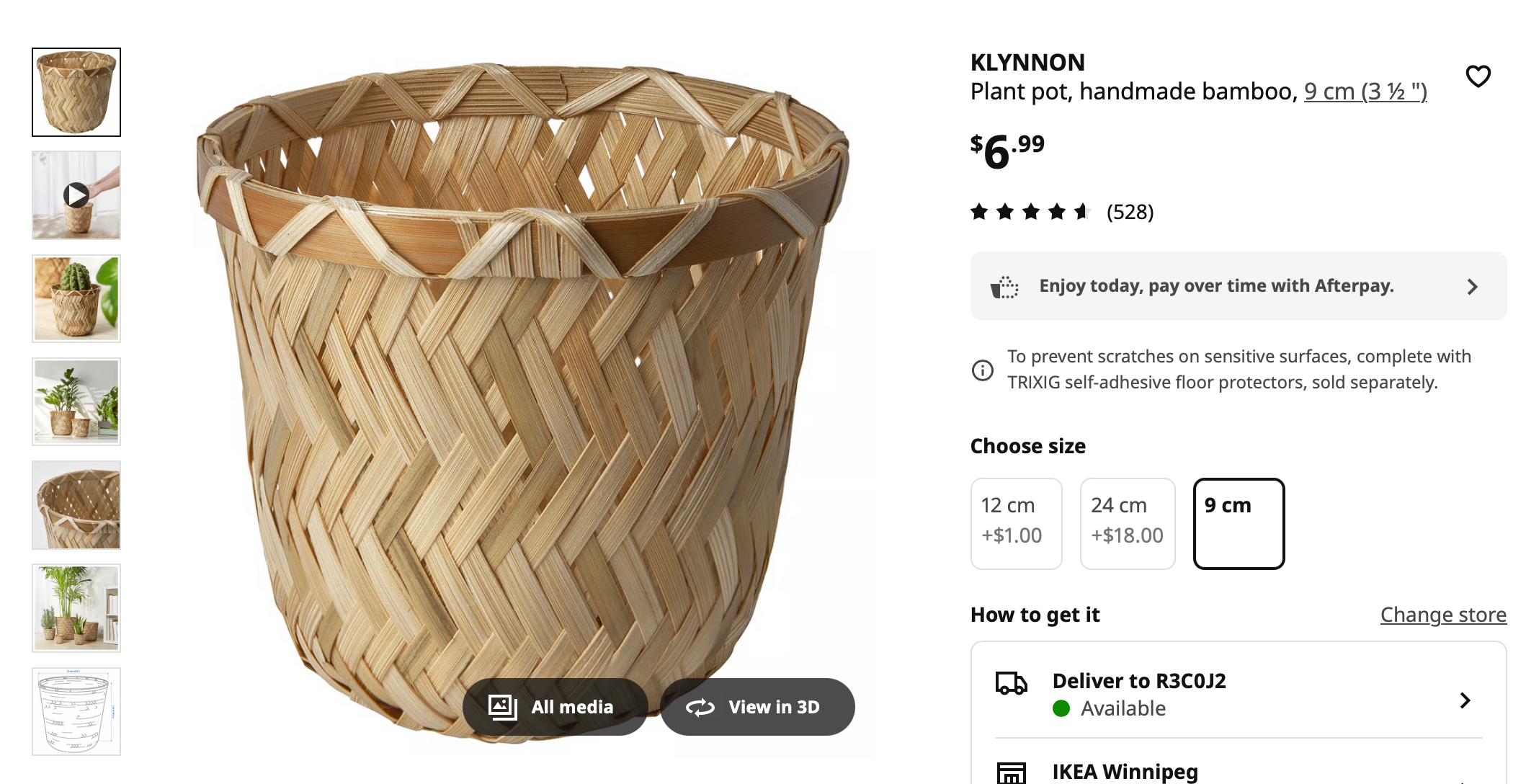 9cm bamboo plant pot, set of 2 - photo 5