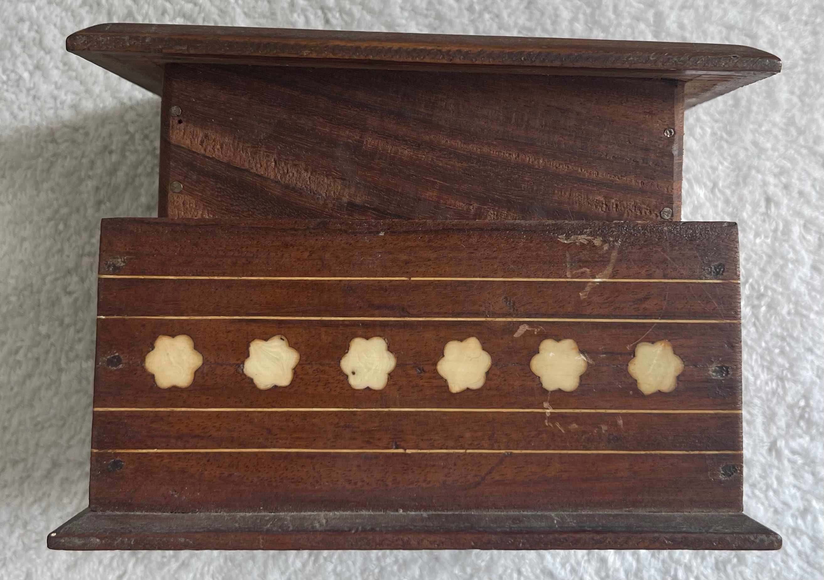 Vintage Wood Inlay Mechanical Dispenser Box (Working) - photo 3