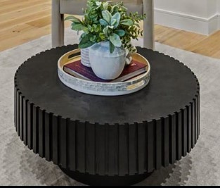 BRAND NEW Black ribbed Pedestal Coffee Table - photo 3