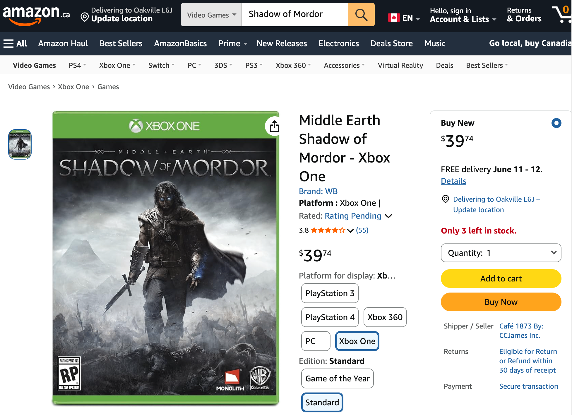 Like New Middle Earth Shadow of Mordor for Xbox One - photo 3