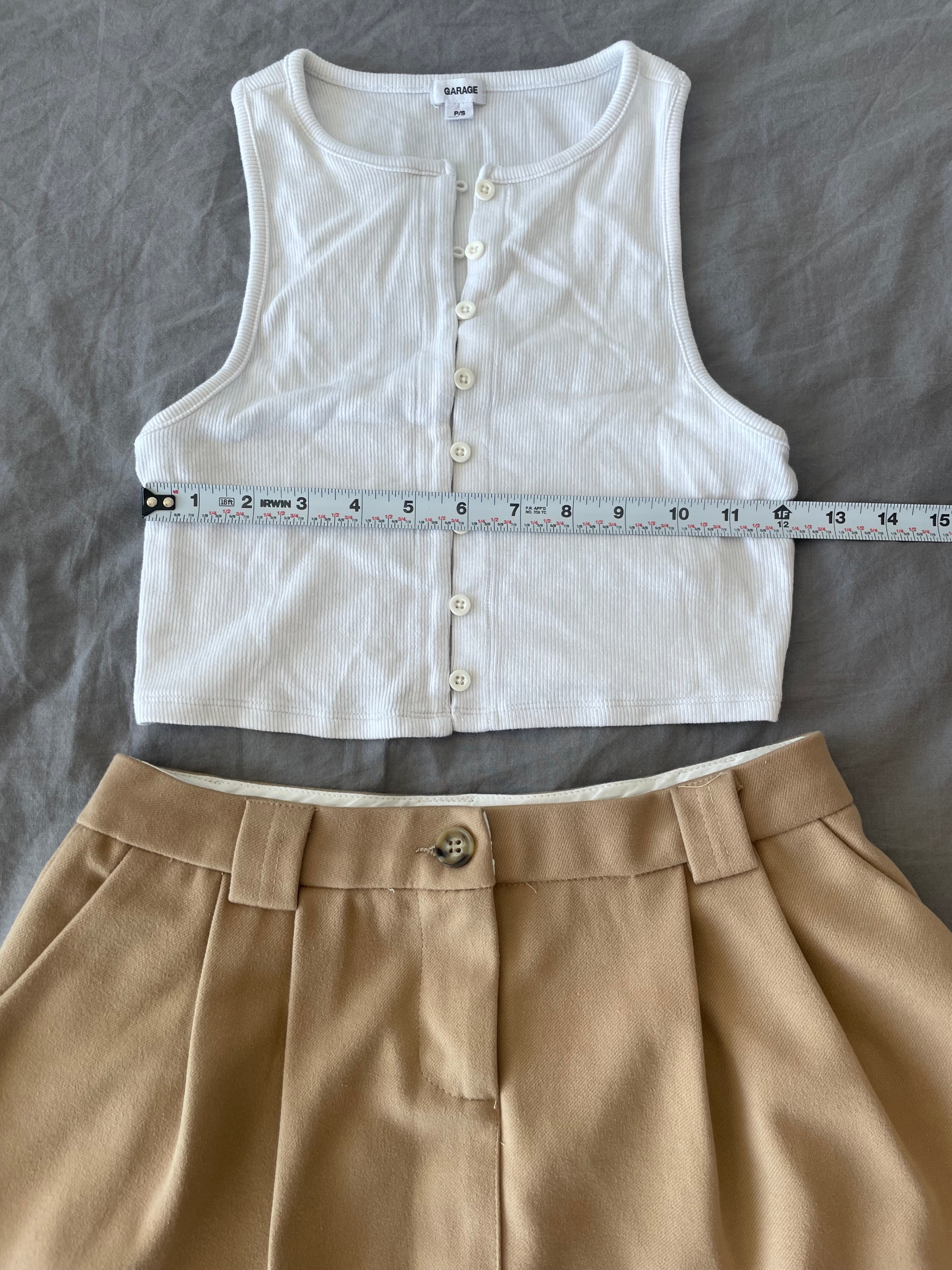 Garage White Ribbed Button-Up Tank Top P/S - photo 5