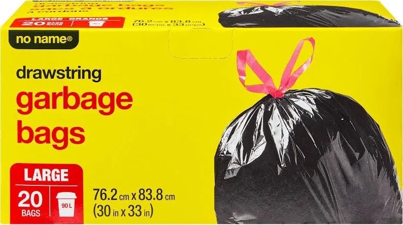 No Name 90L Drawstring Garbage Bags – Unopened Box