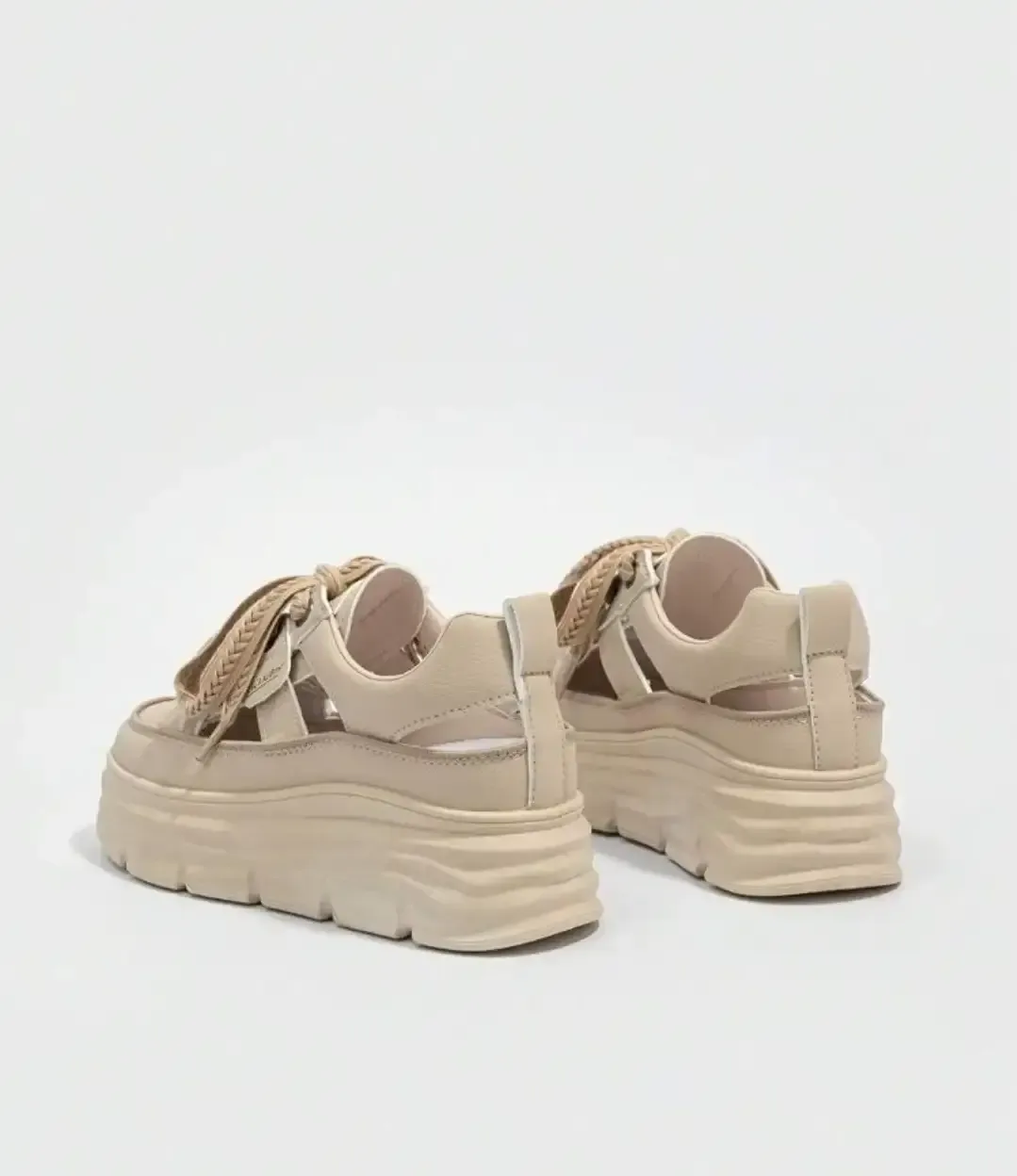 SHEIN Beige Platform Sandals Size 5.5 - photo 3