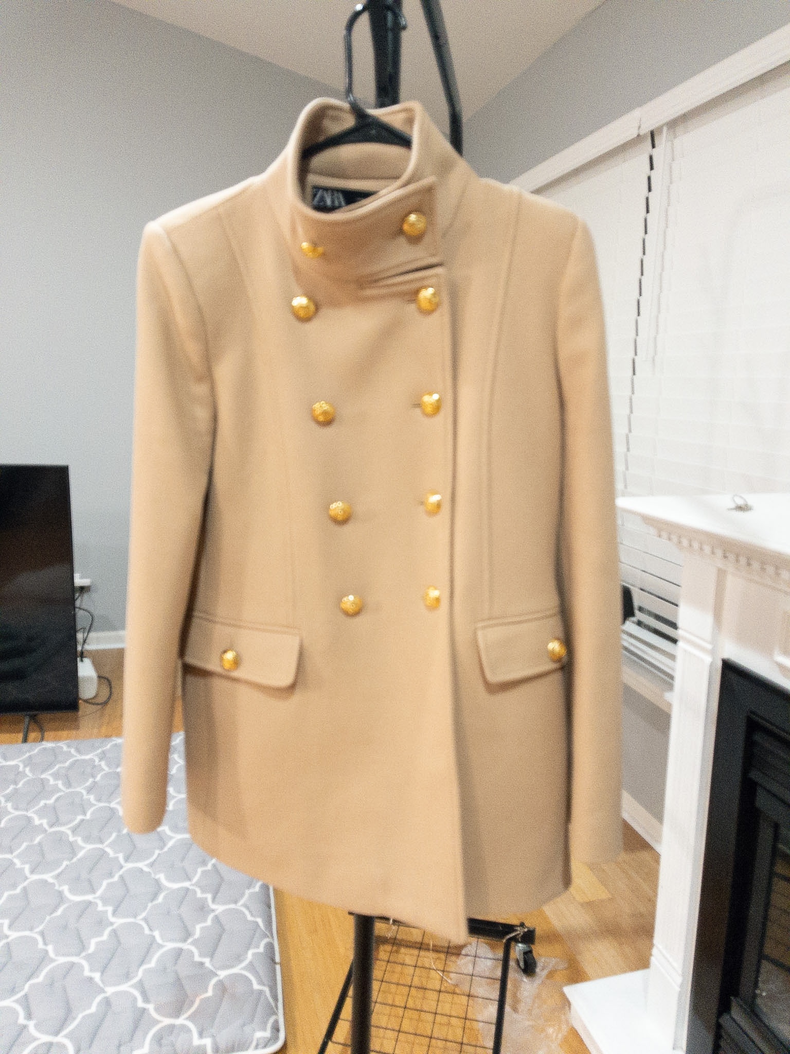 Zara Women’s Gold Button Wool Blend‎ Coat - photo 4