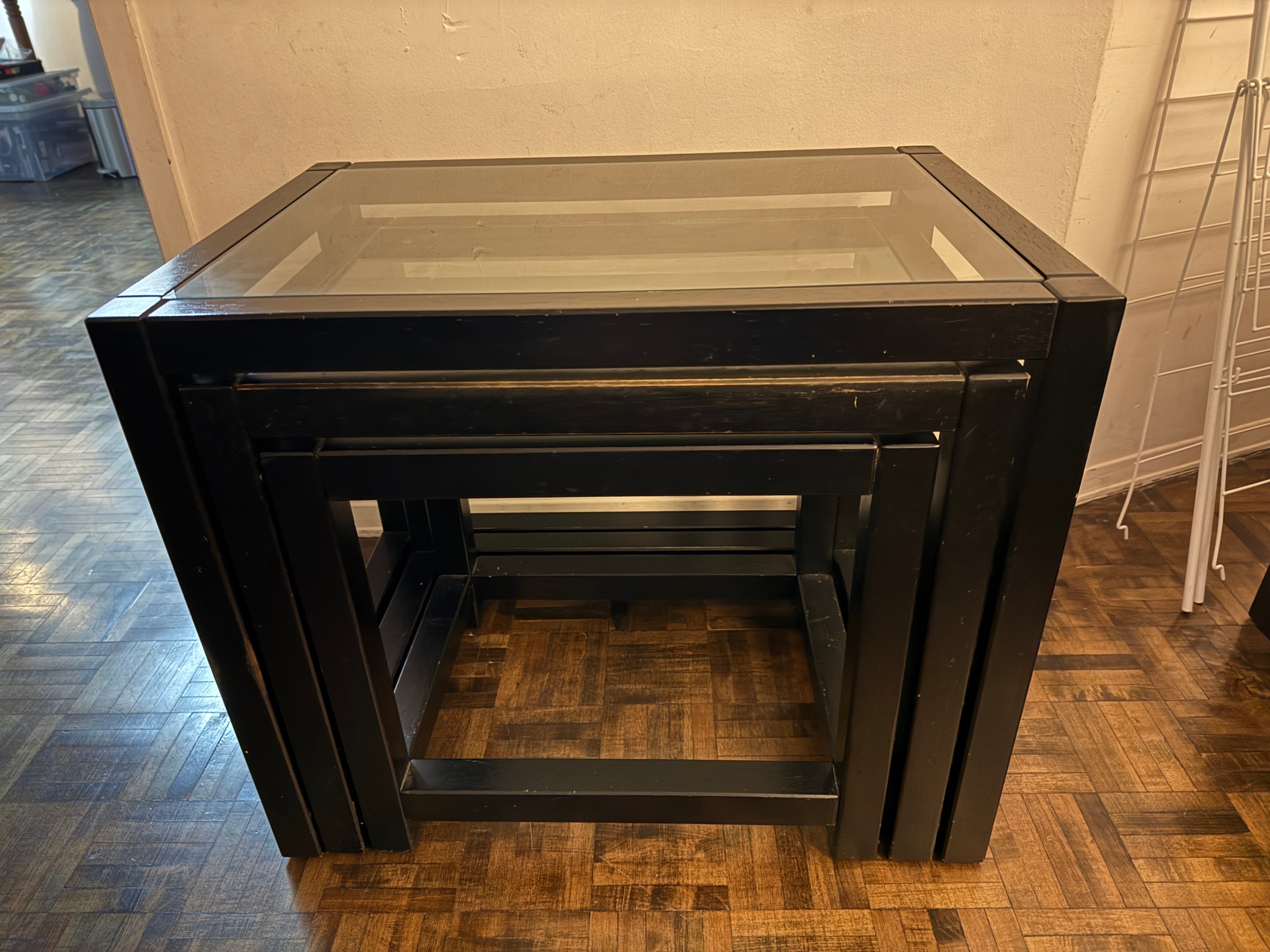 3 Glass Top Side Tables