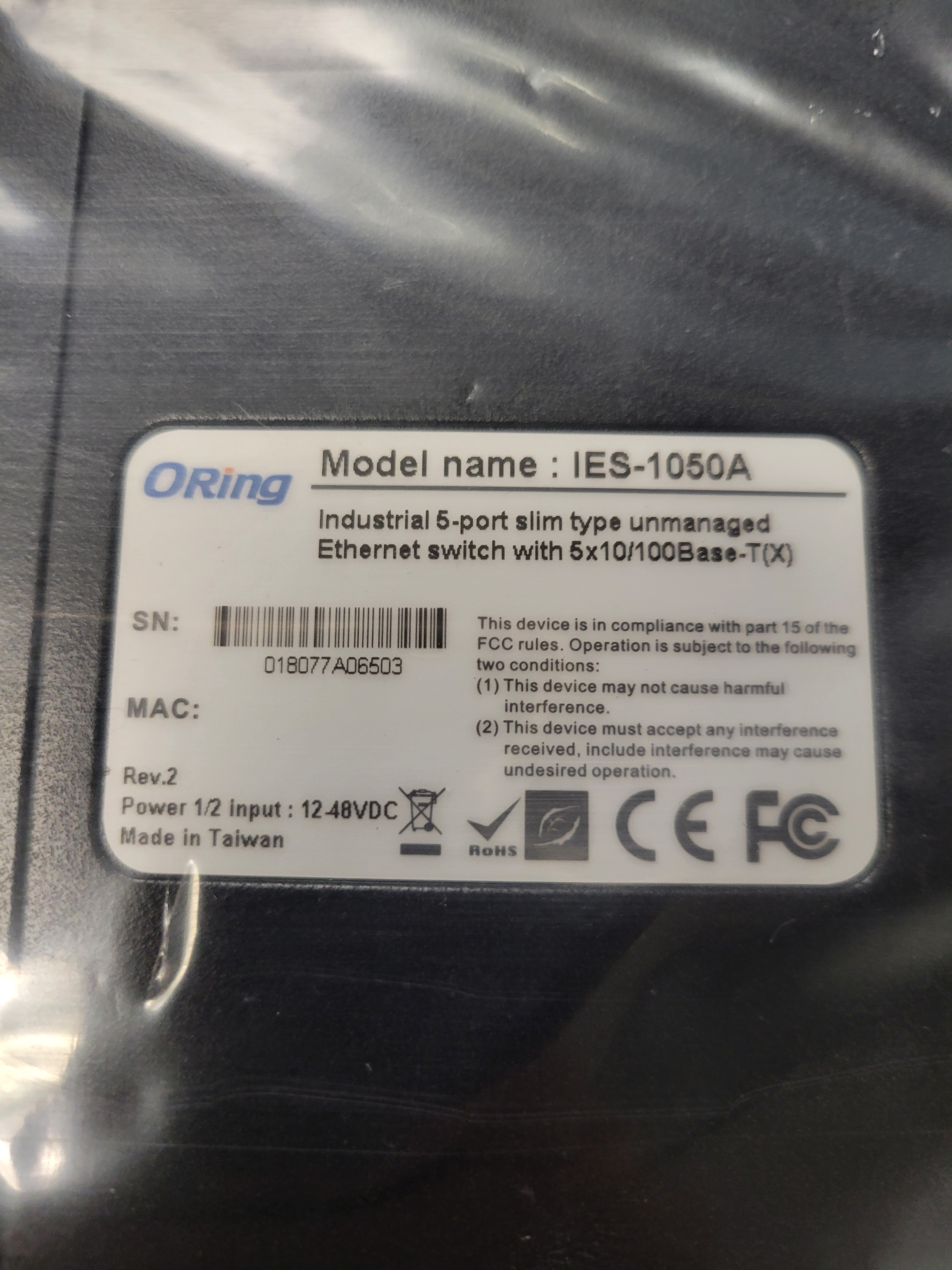ORing Industrial 5-port Ethernet Switch IES-1050A - photo 2
