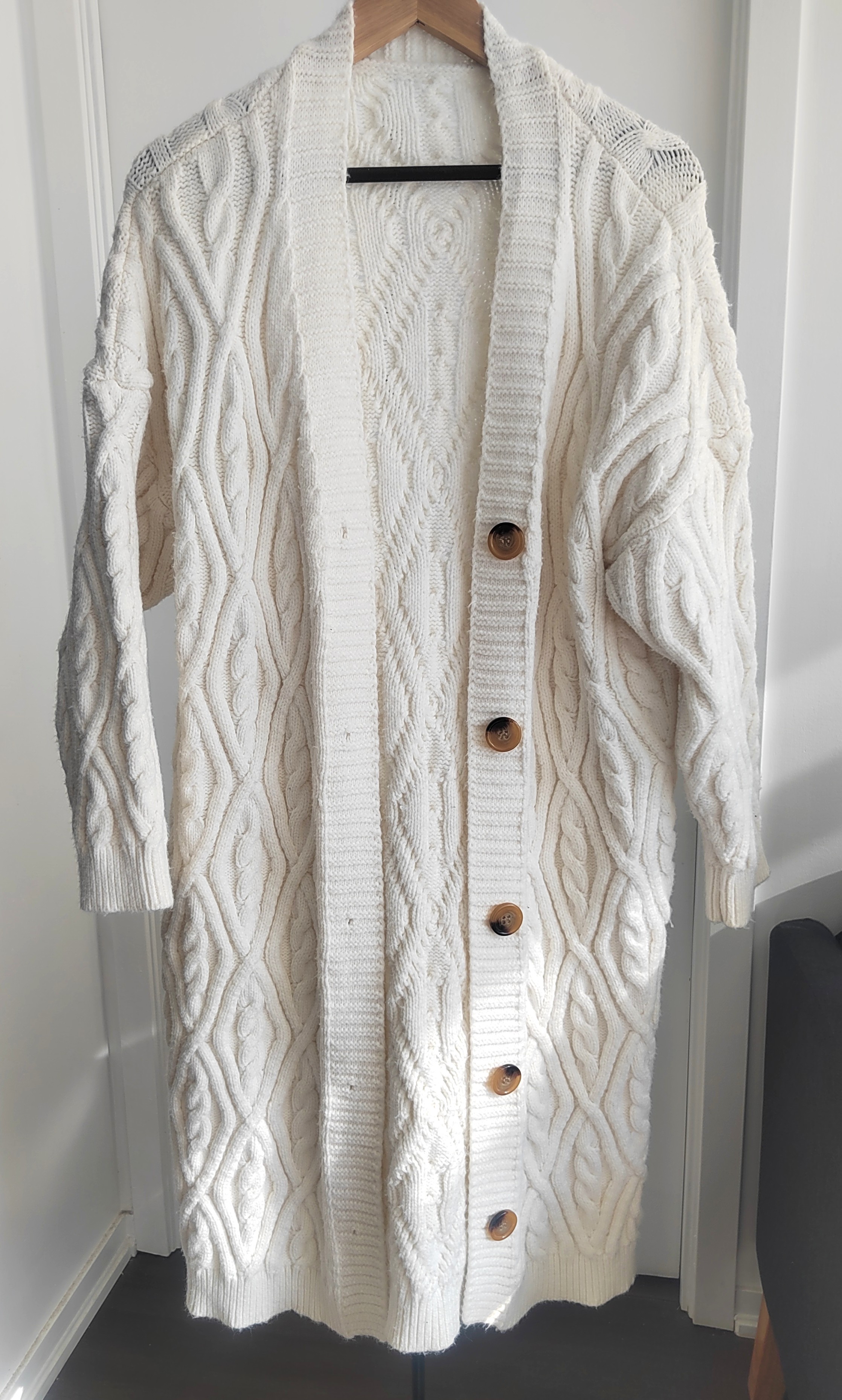 Cream Cable Knit Cardigan