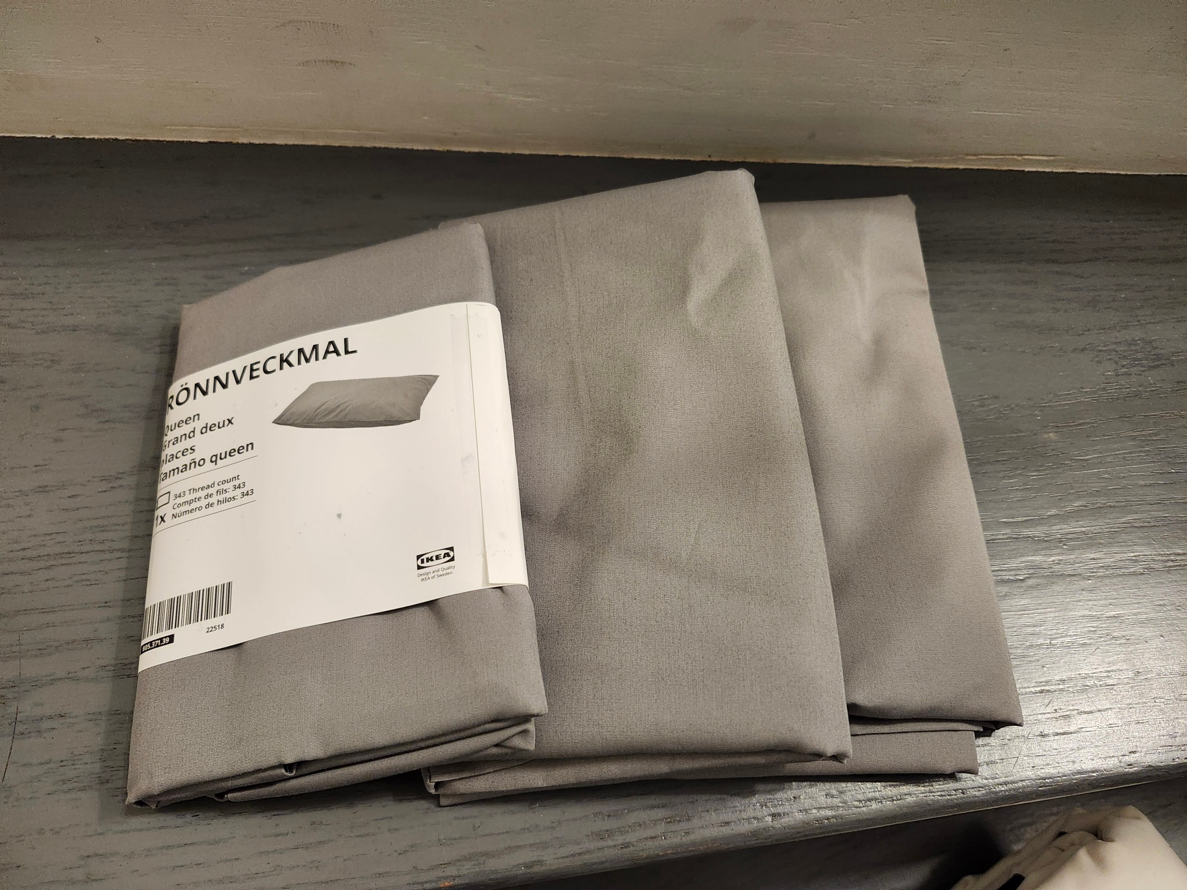 New IKEA RÖNNVECKMAL Pillowcases Gray (Queen) ($15 for 3 sets) - photo 2