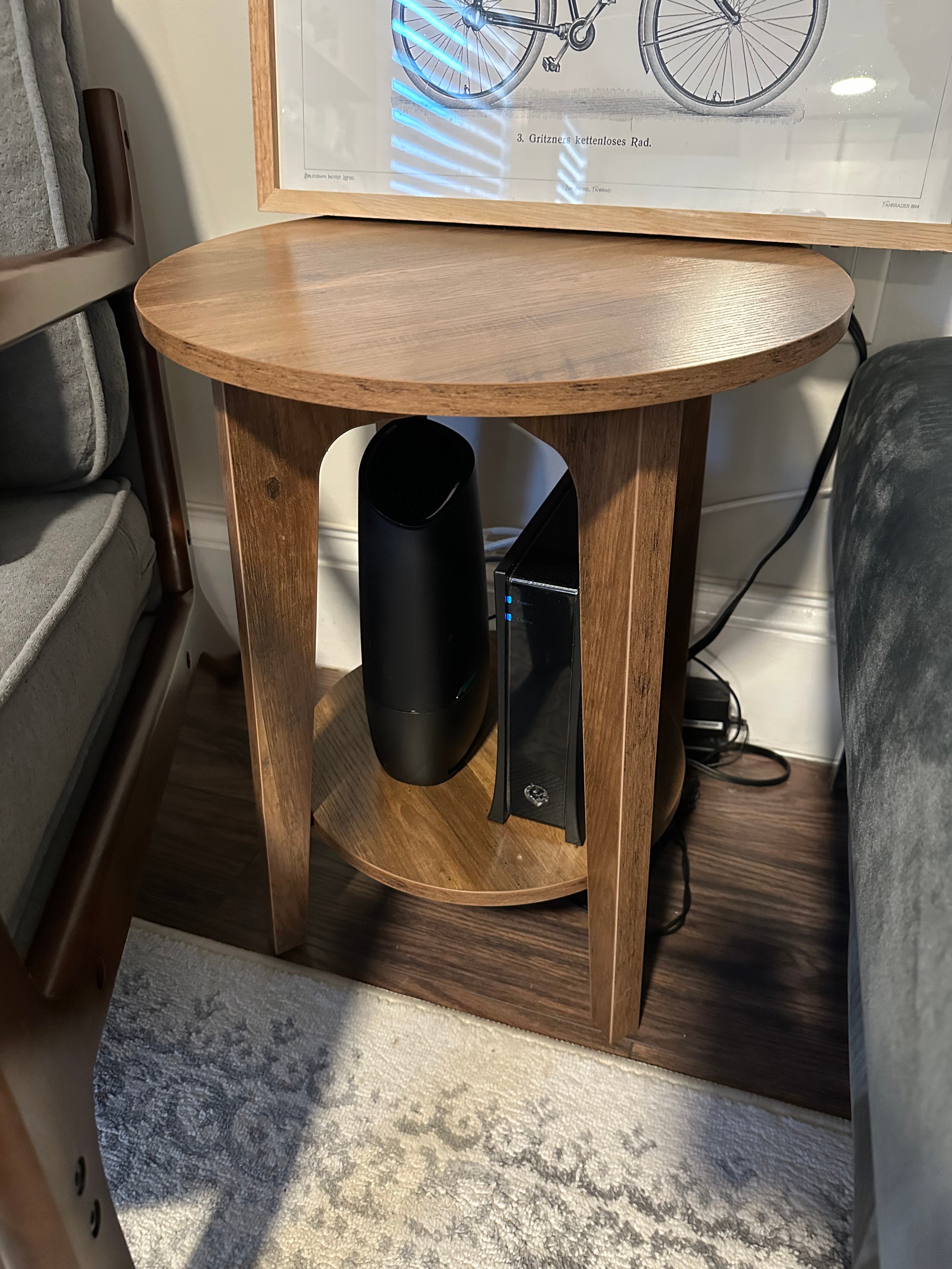 Round Side Table, 2-Tier – Like New - photo 2