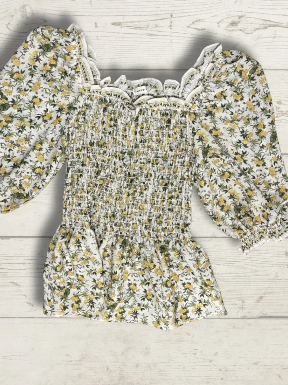 Max Studio Floral Smocked Blouse – Size Small - photo 3