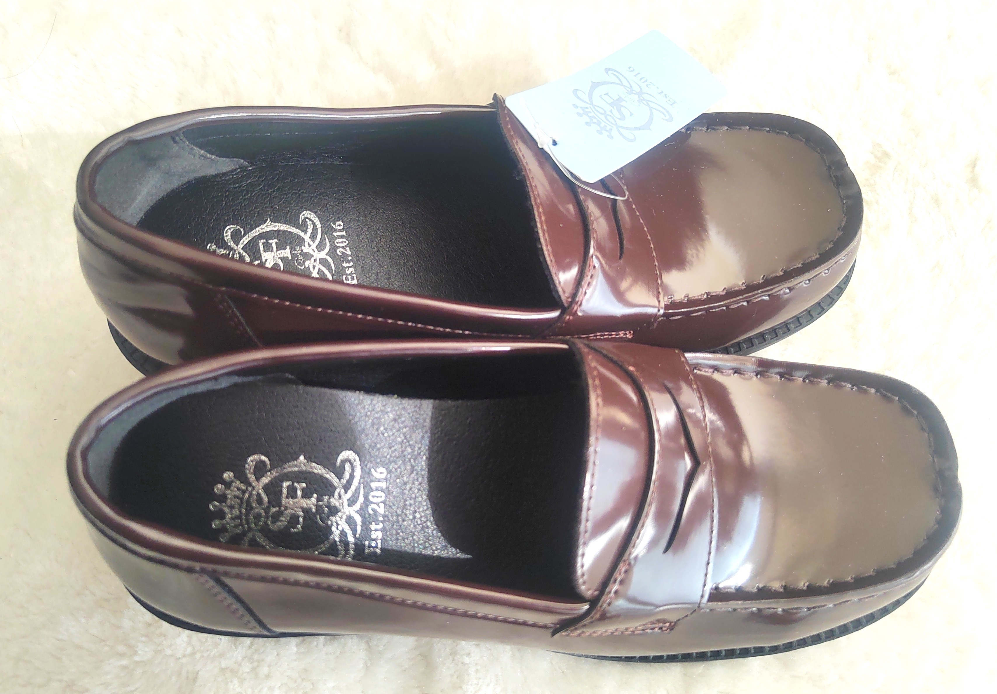 Shiny Brown Loafer Shoes