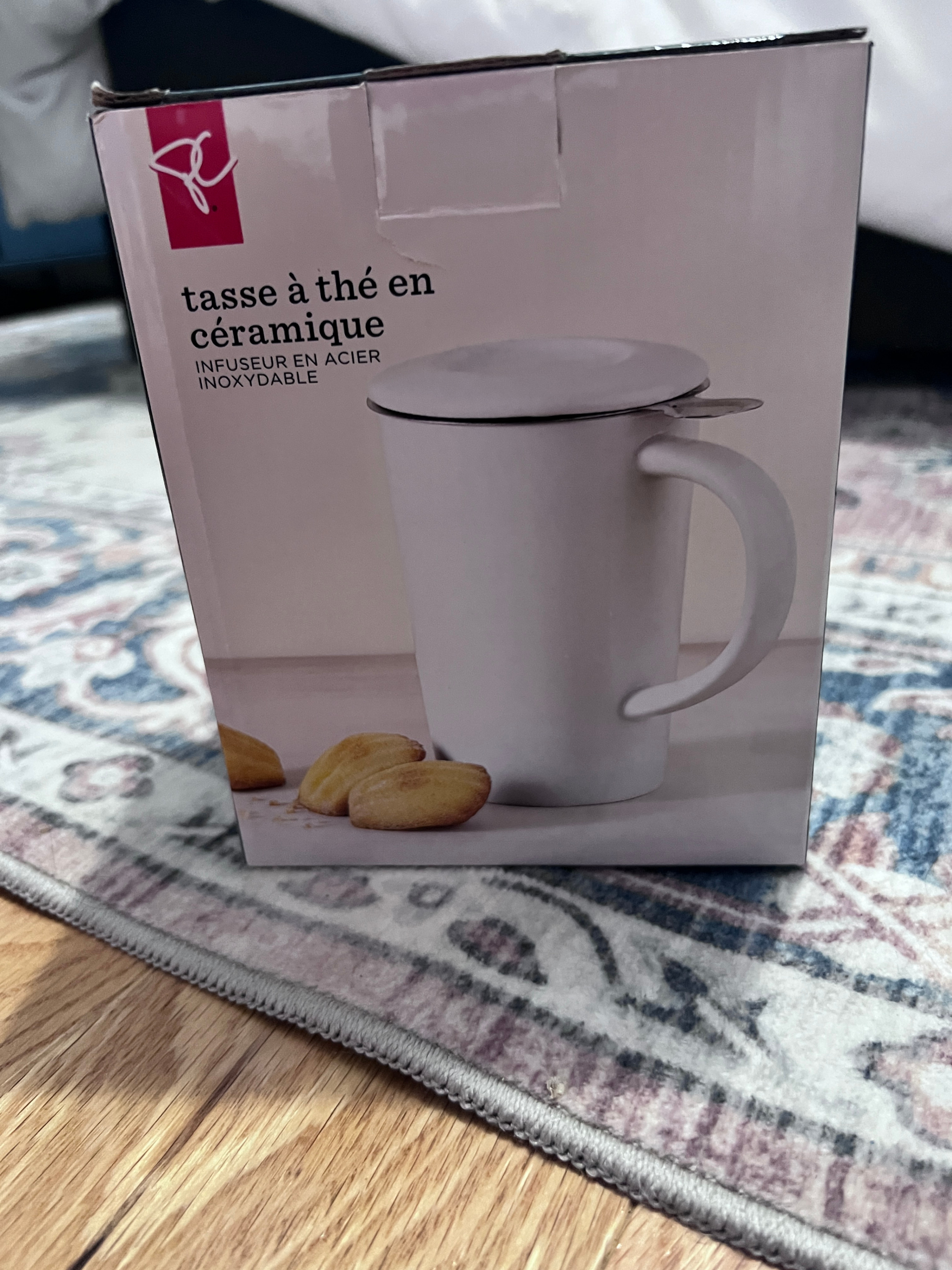 PC ceramic tea mug with stainless steel infuser