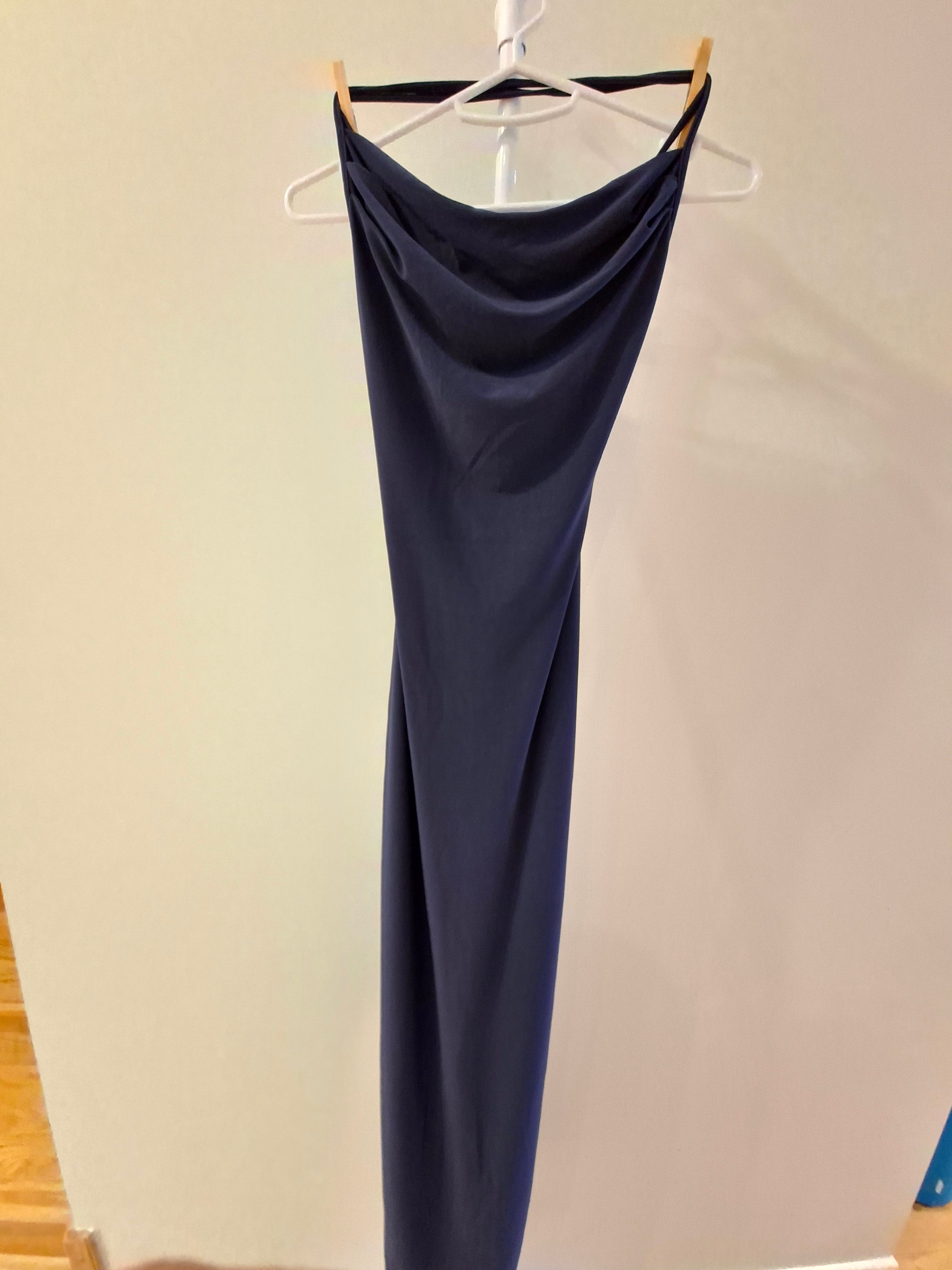 Navy Blue Maxi Dress with slit (Prom/formal/Gala)