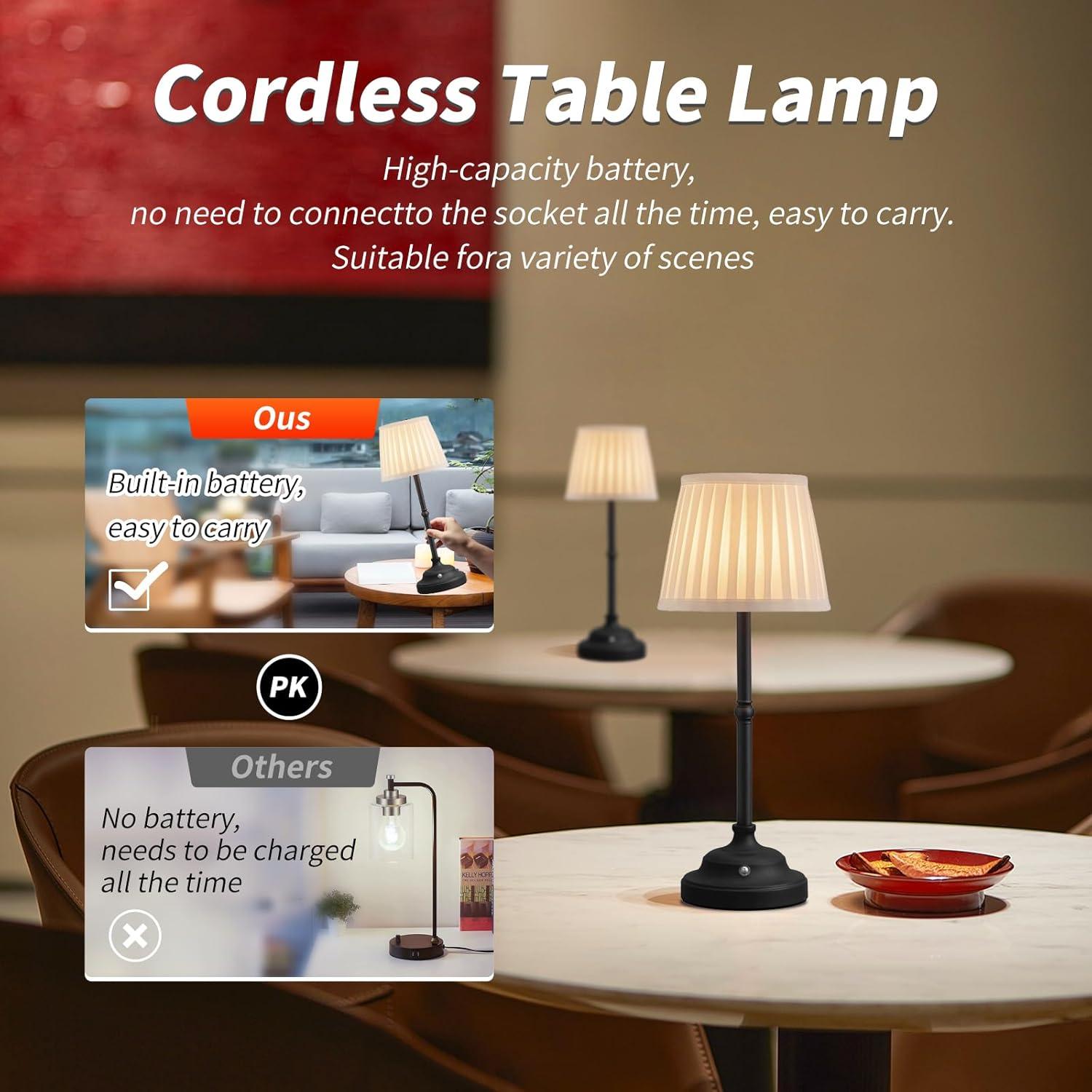 2 TABLE LAMPS, CORDLESS,WIRELESS BATTERY - photo 5