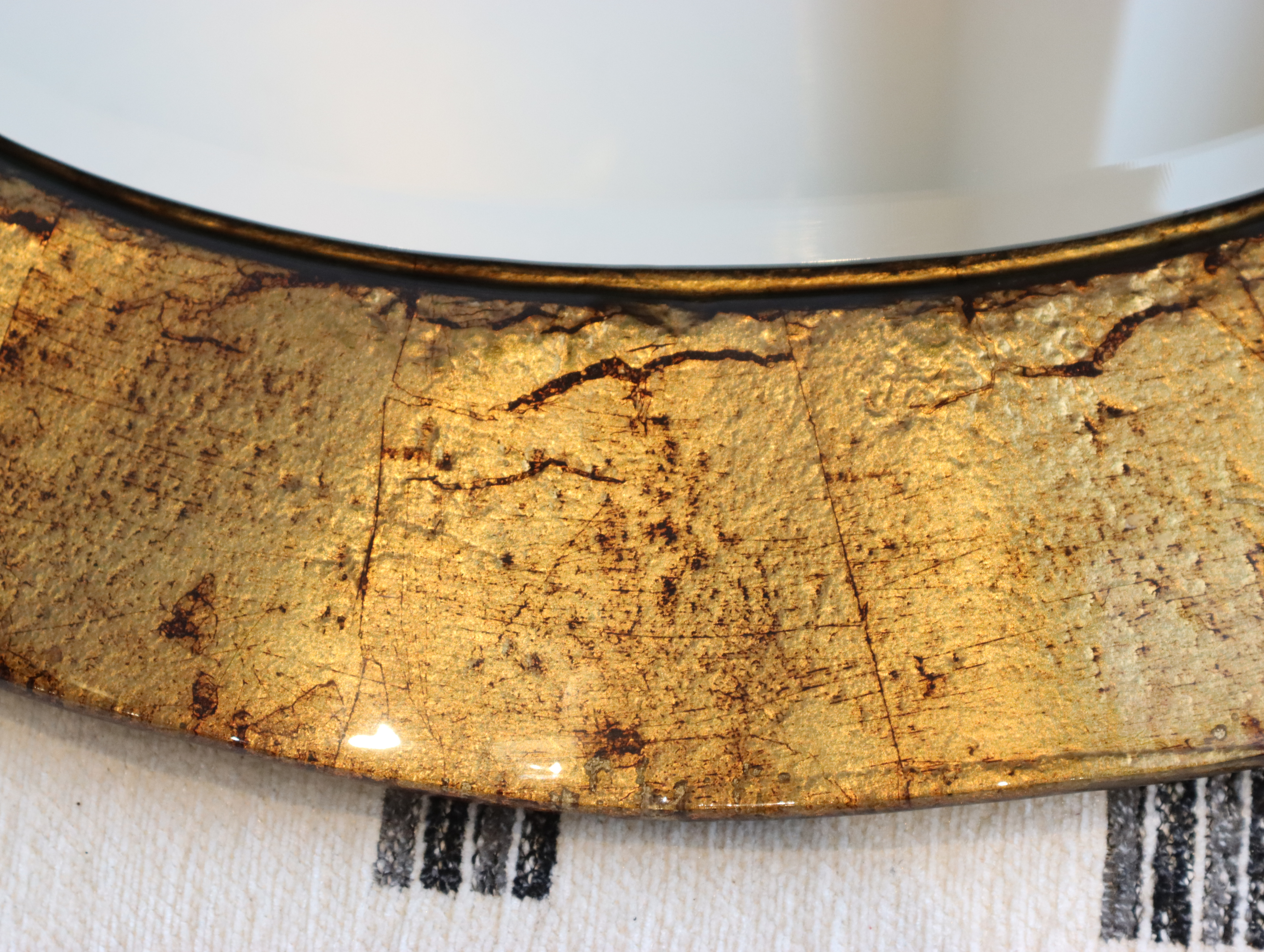 Gold/Brown Glass Frame Oval Mirror - photo 5