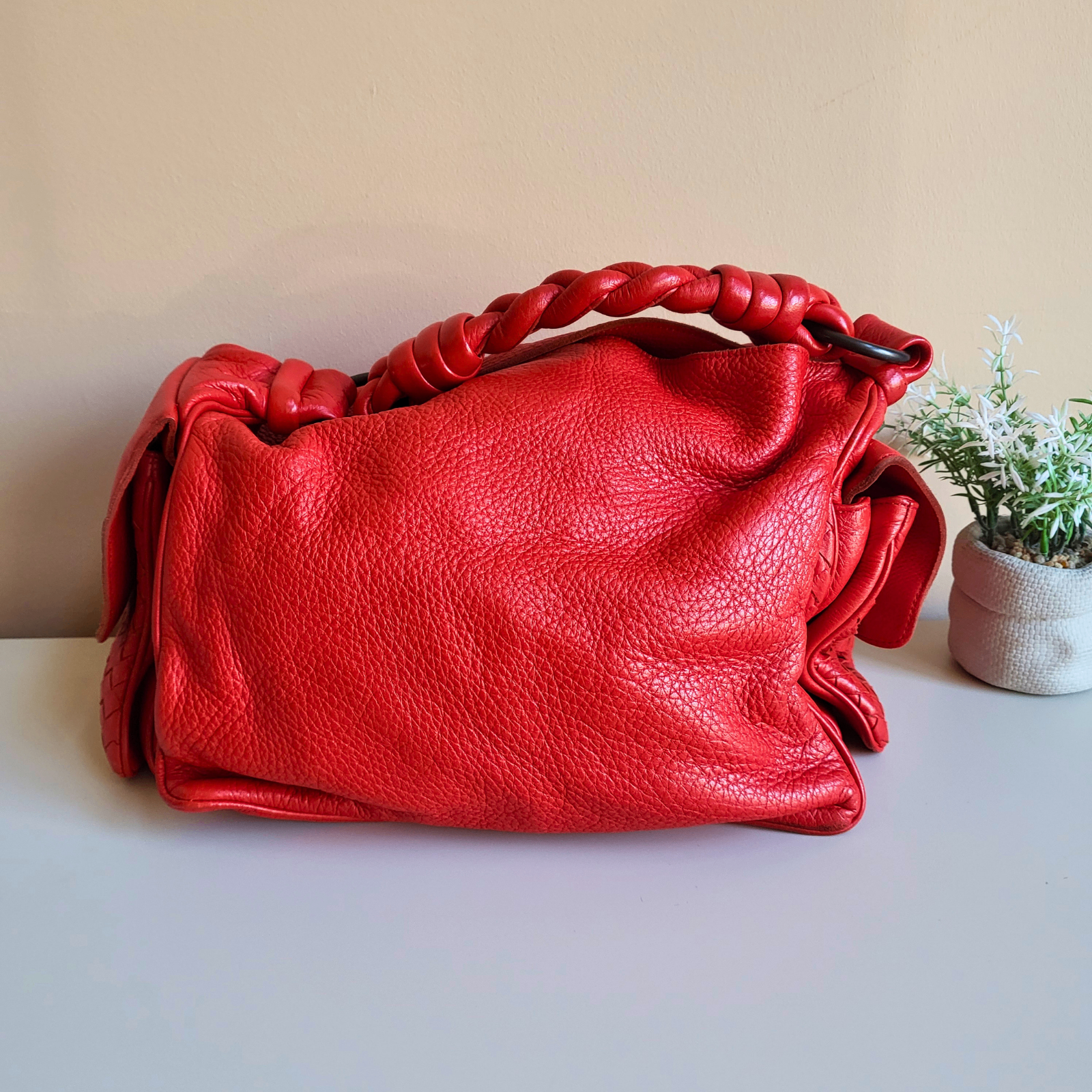 Bottega Veneta - Red Cervo Cocker Hobo Purse - Pre-Loved! 👜