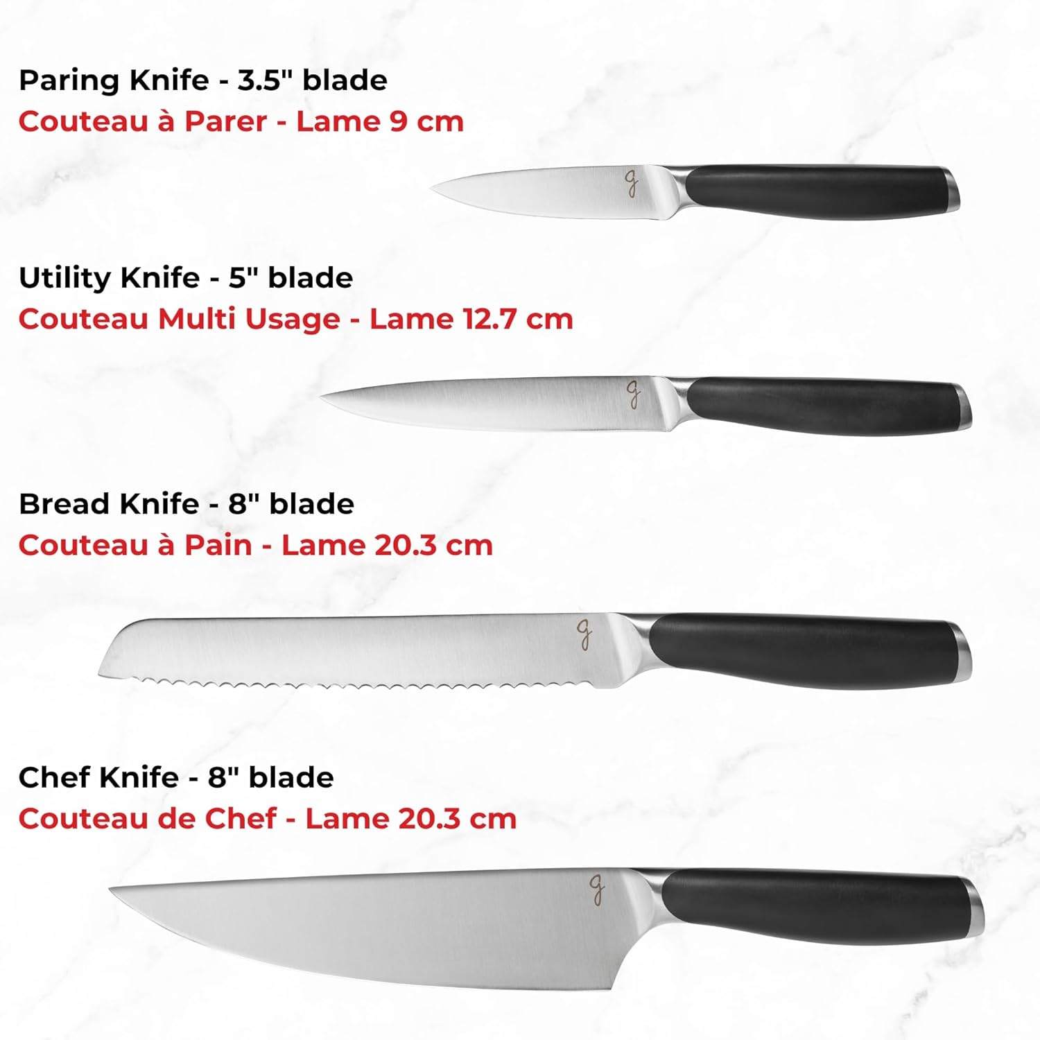 Starfrit Gourmet 6-Piece Kitchen Knife Set with Acacia Wood Blk - photo 4