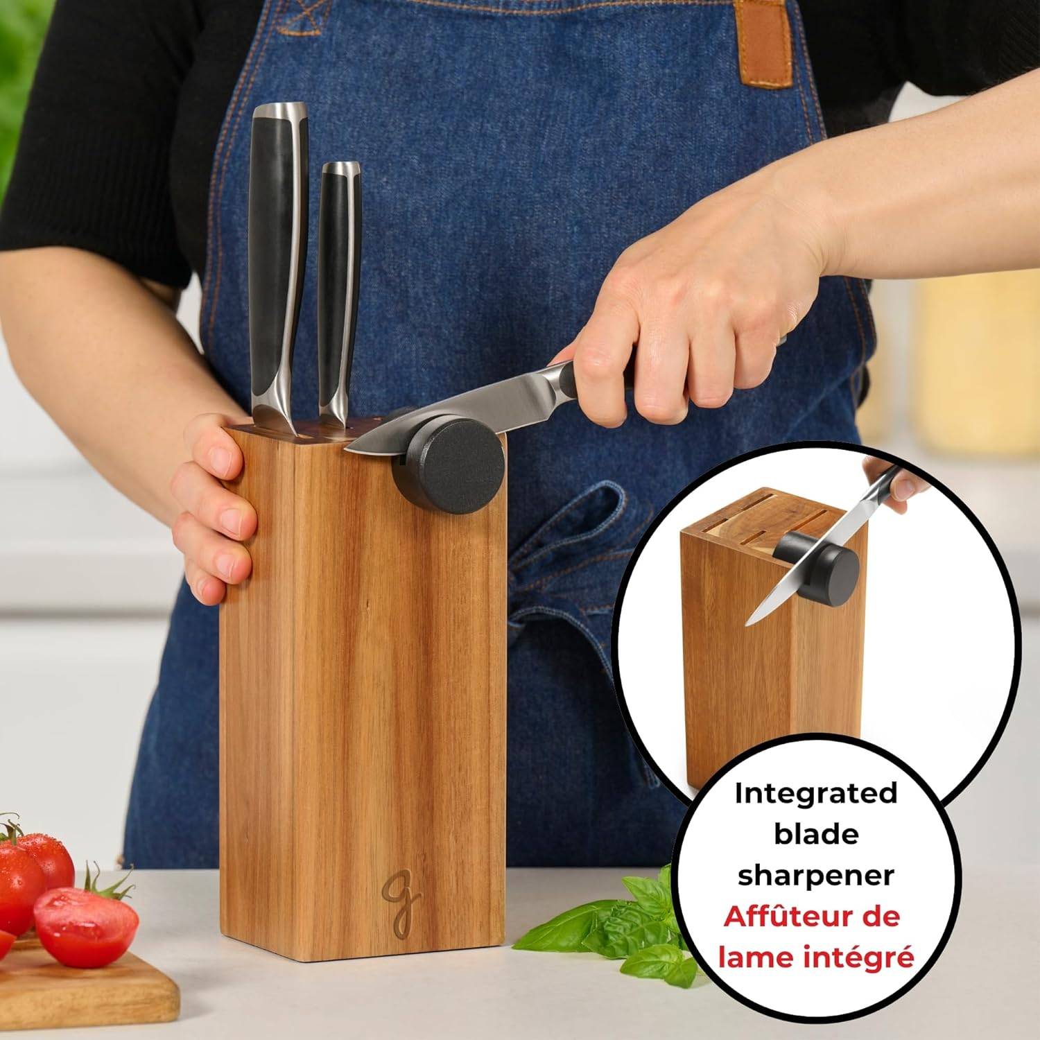Starfrit Gourmet 6-Piece Kitchen Knife Set with Acacia Wood Blk - photo 5