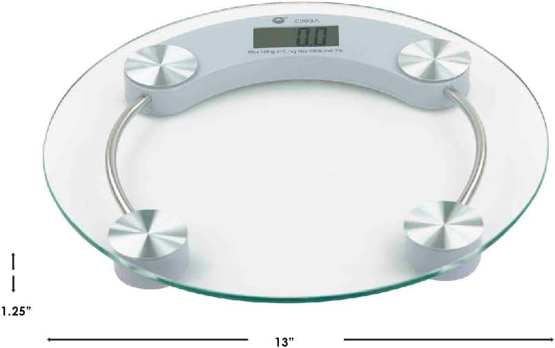 Round Digital Bathroom Scale – Modern Glass