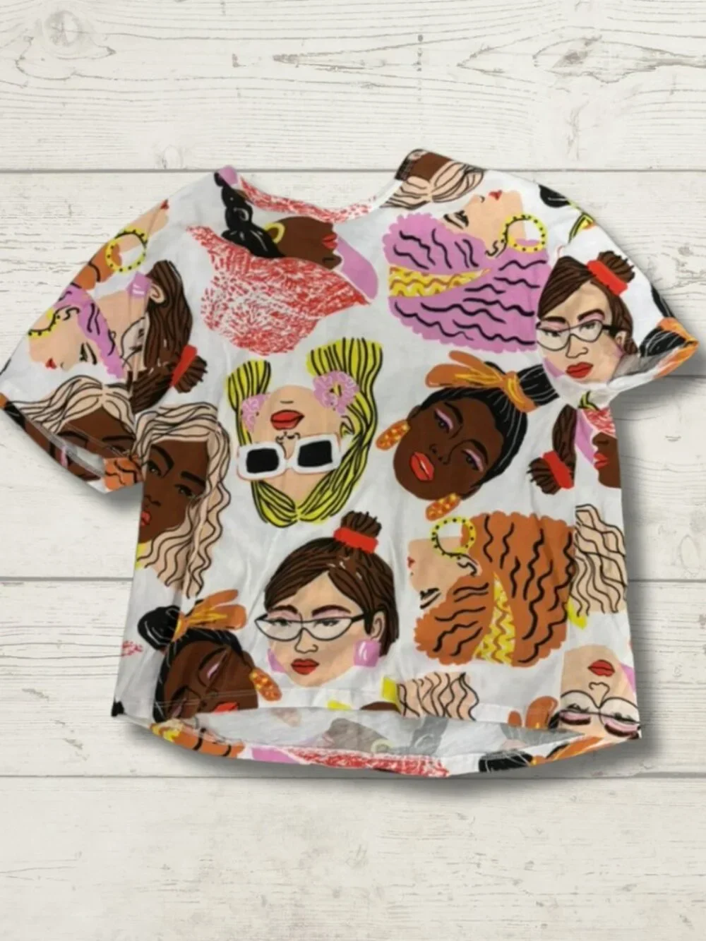 Zara Graphic Faces T-Shirt – Size Small - photo 3