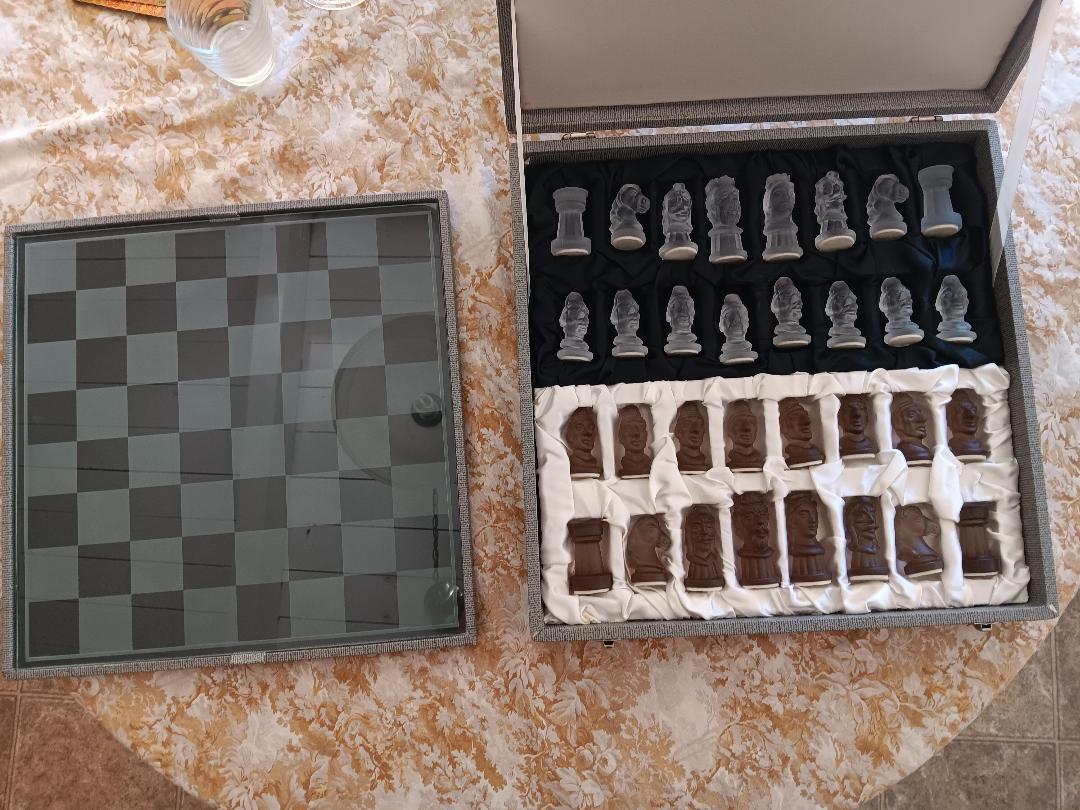 Mid-Century Modern Bohemian chess set