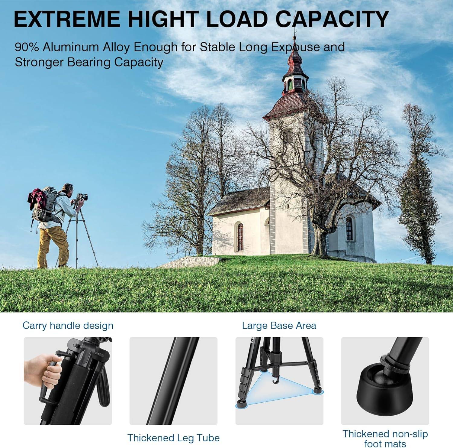 72-inch Camera Tripod Aluminum