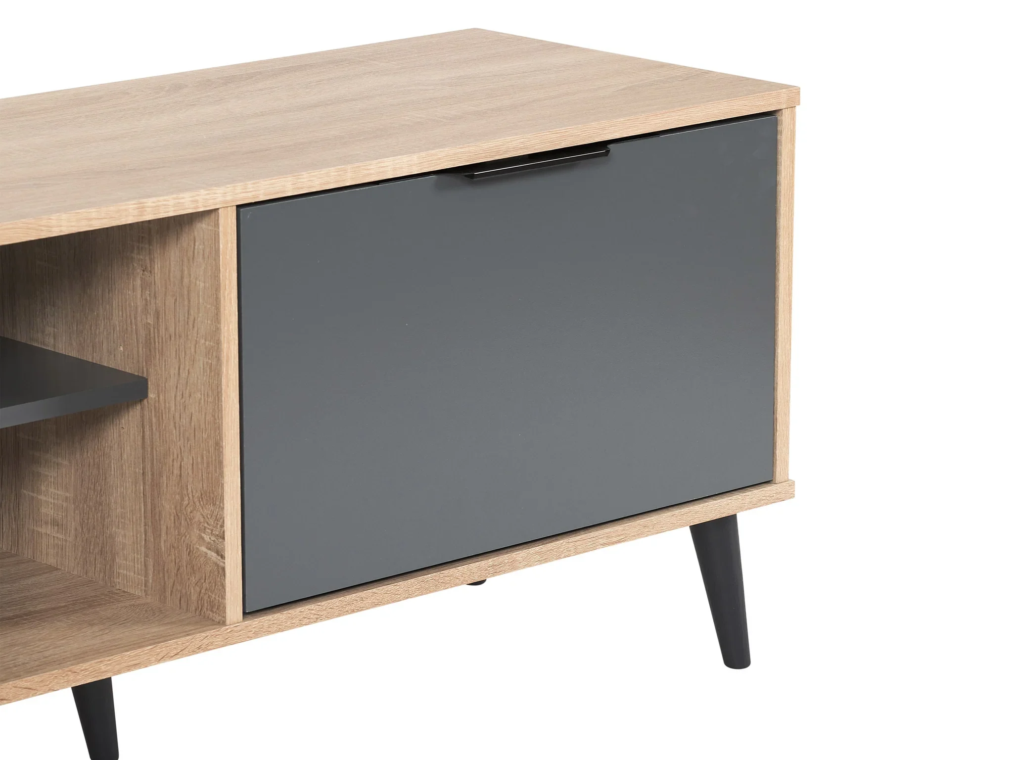NEW 85” TV Stand with Storage | Light Wood & Grey - photo 4
