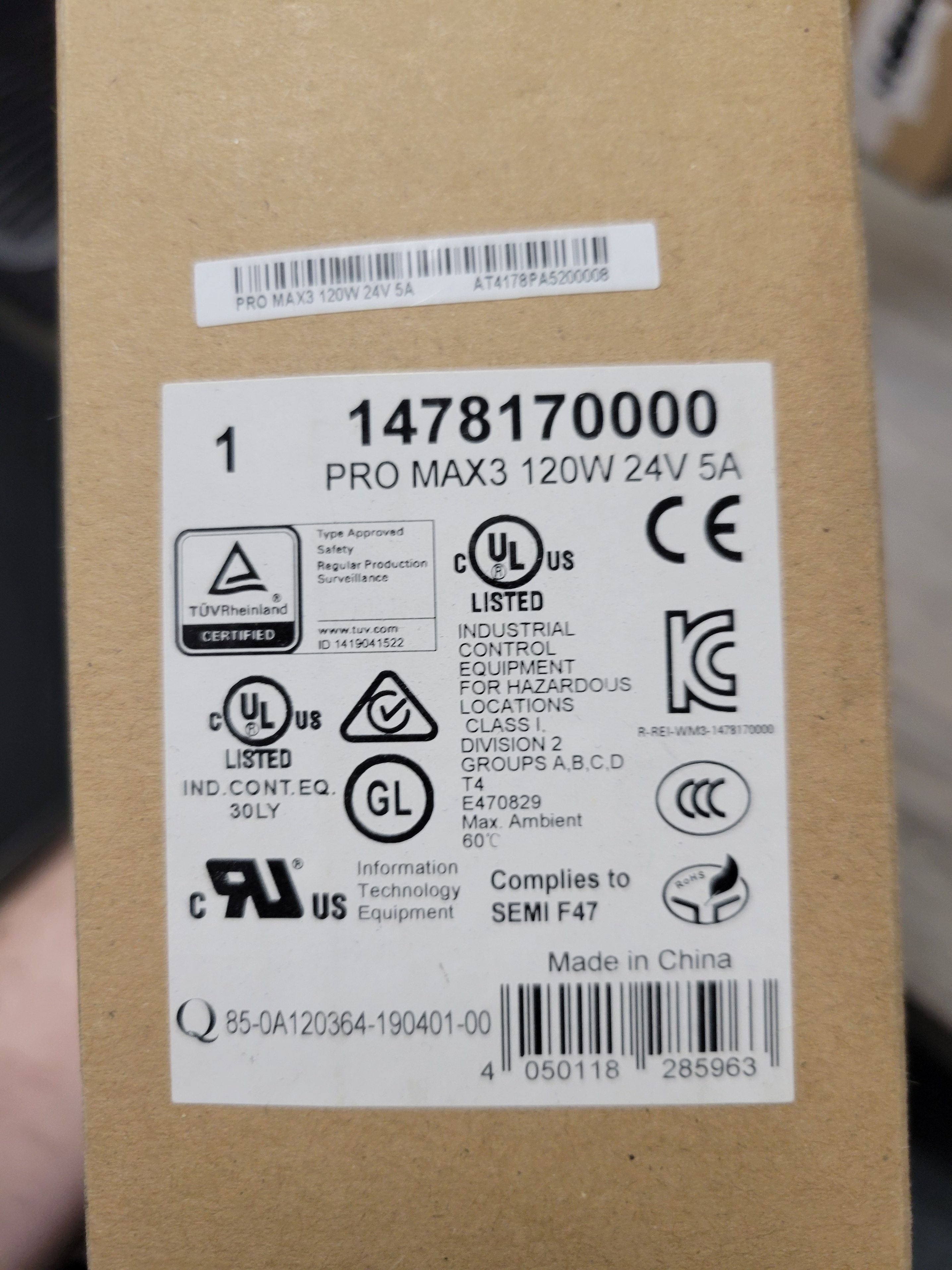 Weidmueller Pro Max3 120W 24V 5A Power Supply - photo 2