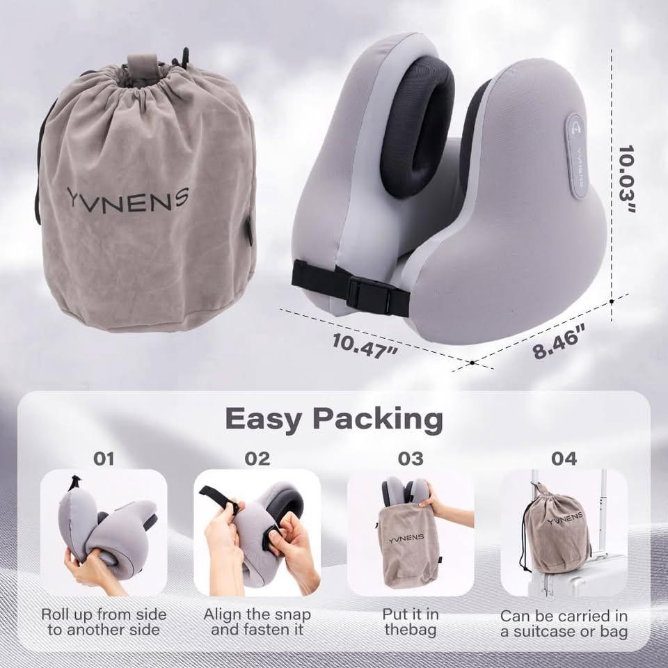 Neck Travel Pillows for Airplanes with Bluetooth Headphone