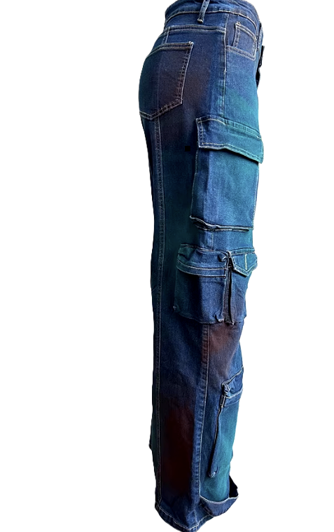 Women's Wide-Leg Cargo Jeans - photo 3
