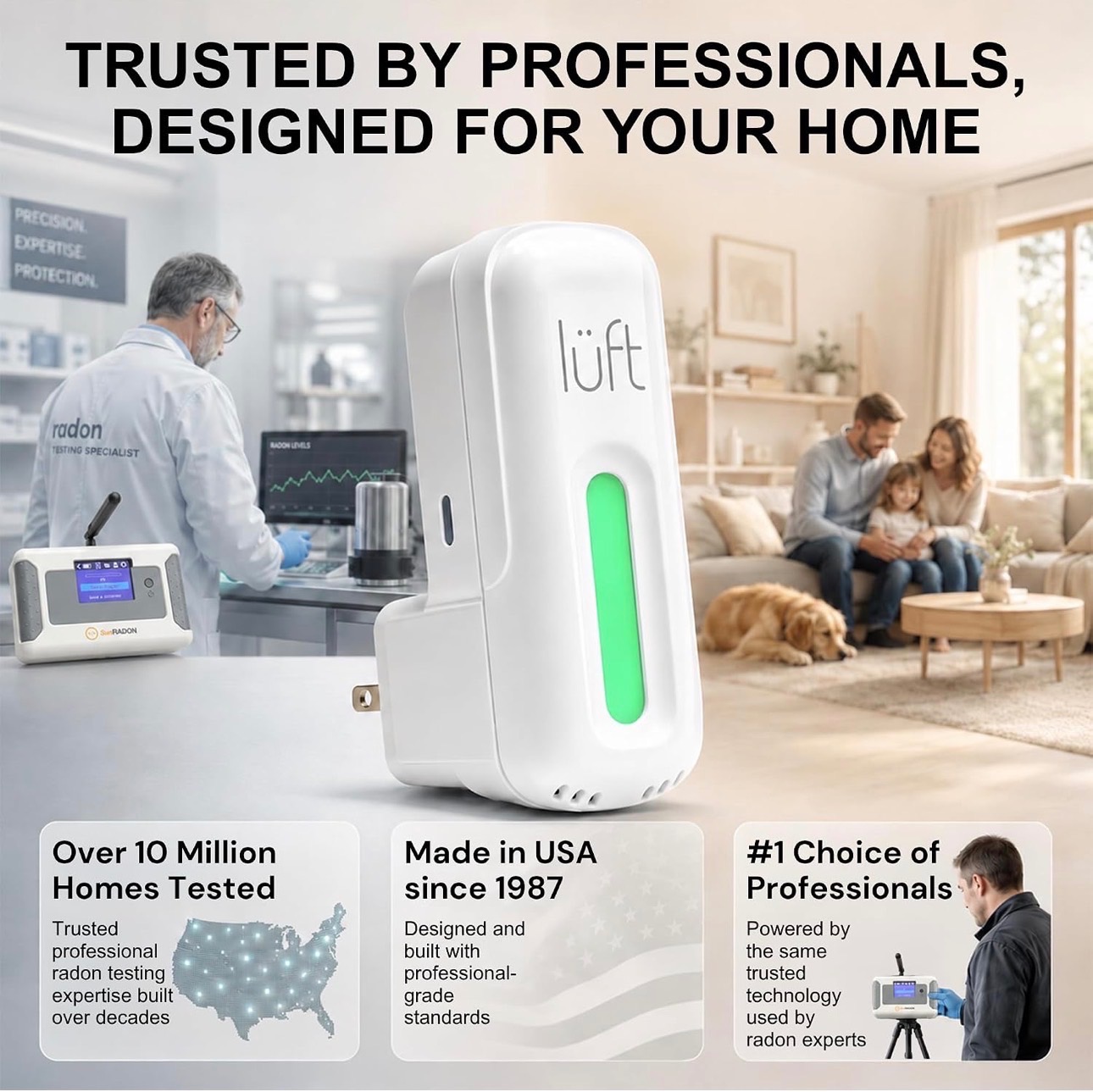 6-in-1 Air Quality Monitor Radon Detector VOC eCO2 Temp Humidity - photo 2
