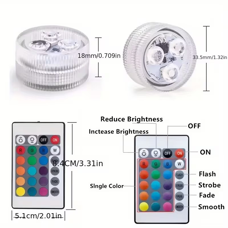 Mini LEDs RGB Submersible Light Colorful Lamp Underwater - photo 3