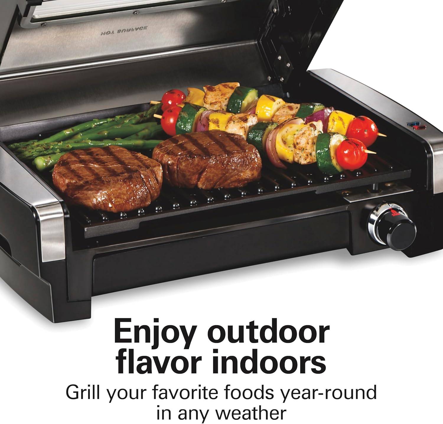 Hamilton Beach Electric Indoor Searing Grill – Stainless Steel