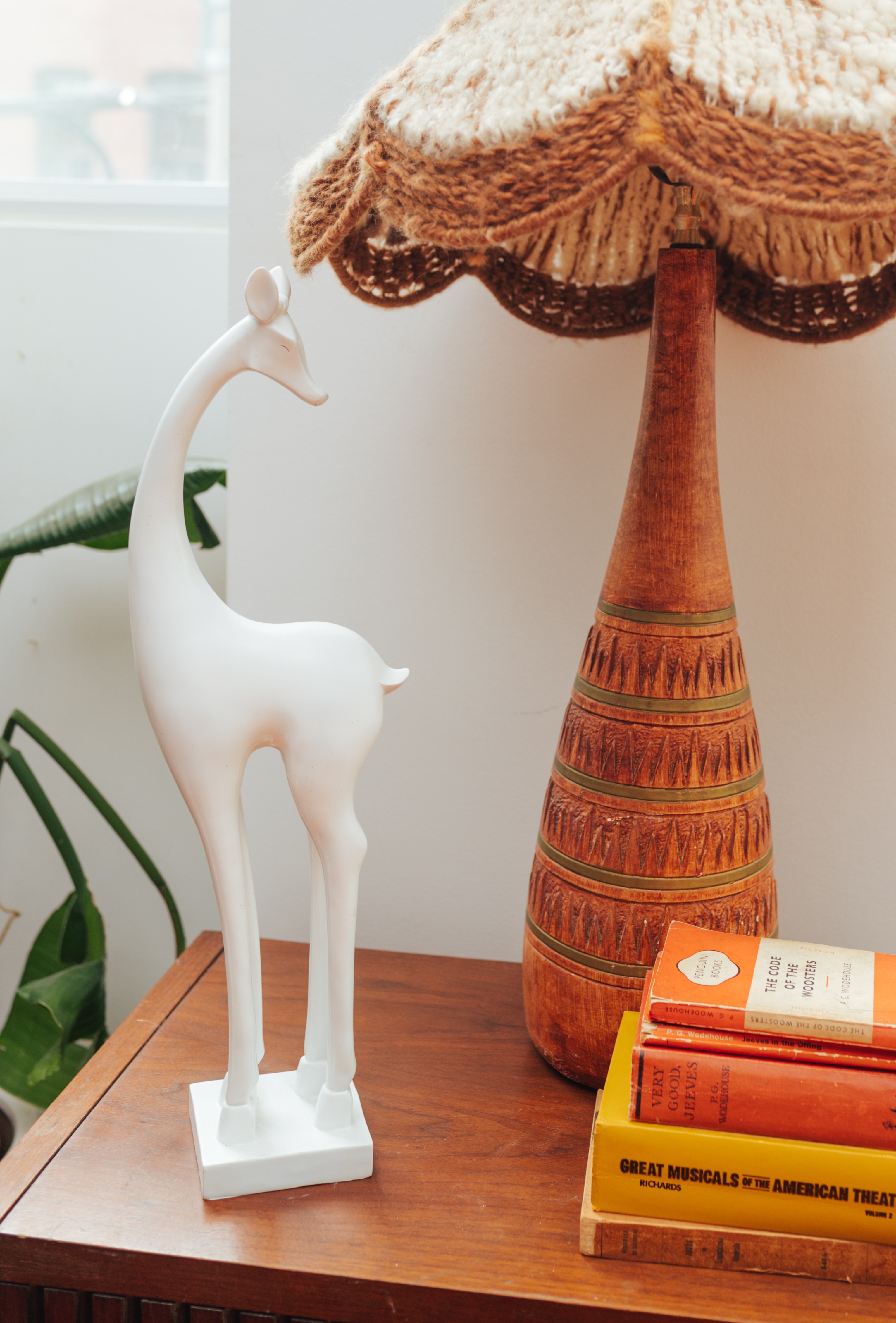 White Mid-Century Style Doe Sculpture