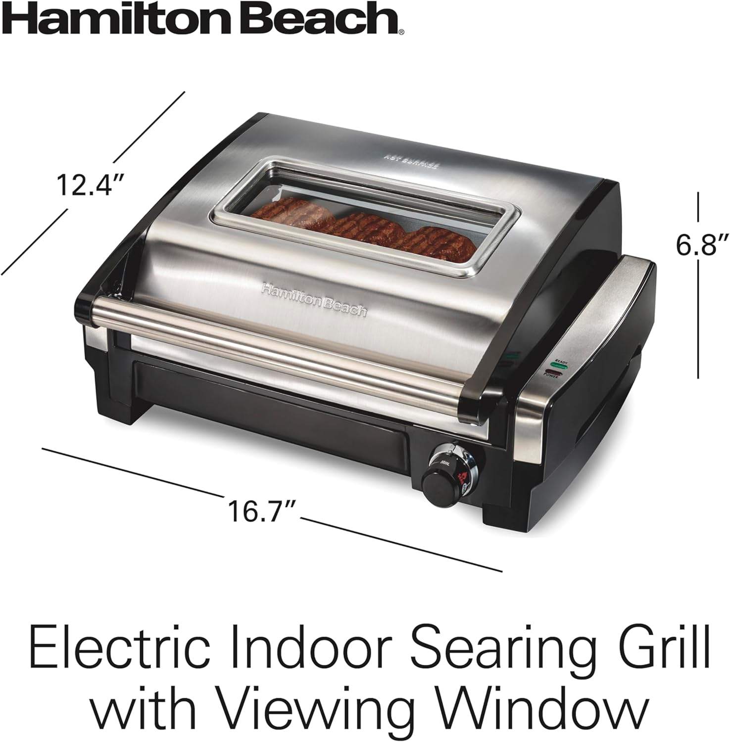 Hamilton Beach Electric Indoor Searing Grill – Stainless Steel - photo 3