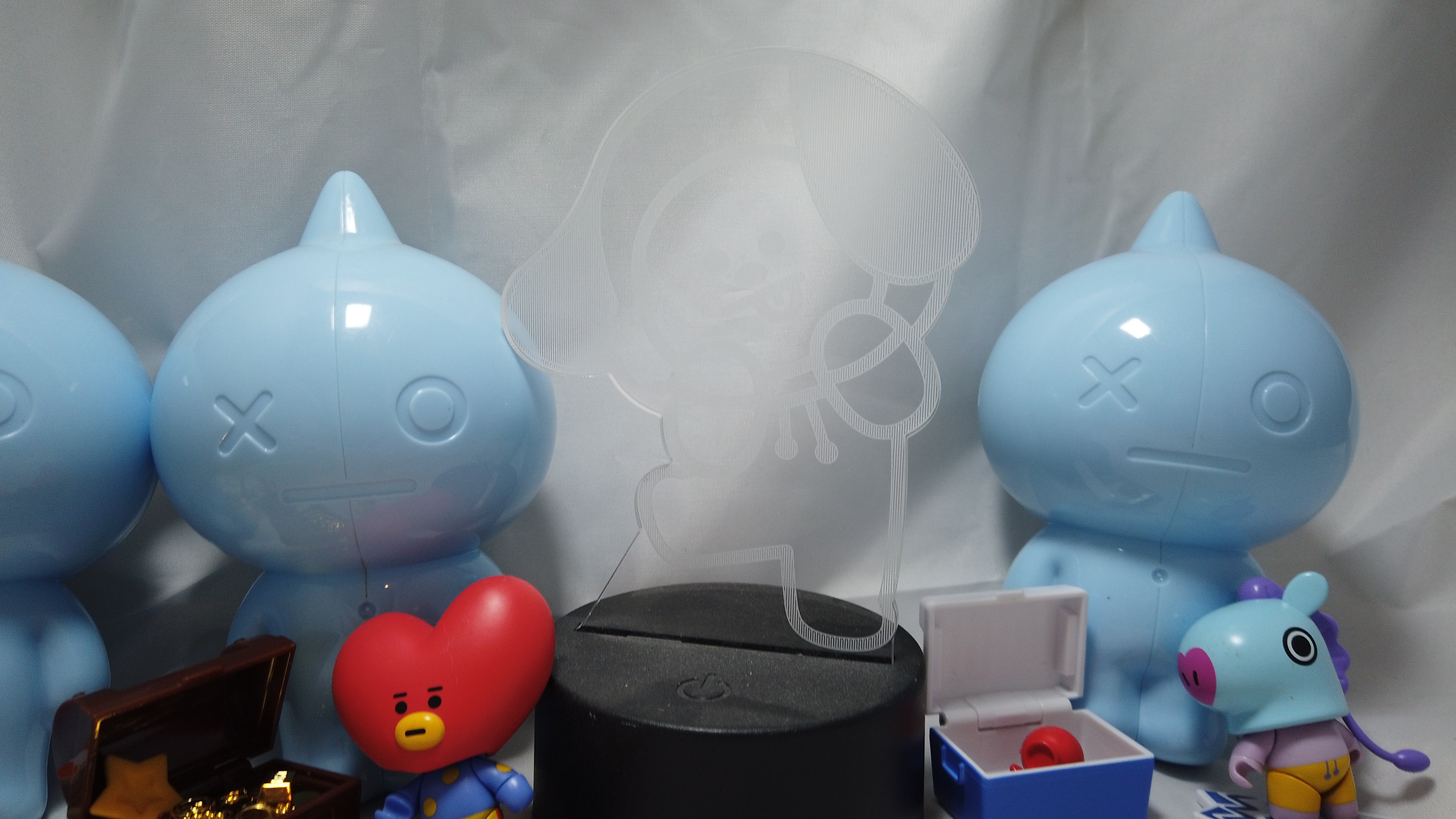 BT21 BTS Figure Lot - VAN TATA MANG Mini Figures + Acrylic LED L - photo 4