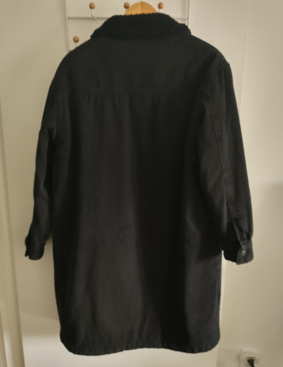 Denim and Faux-Shearling Long Coat - Unworn - photo 4