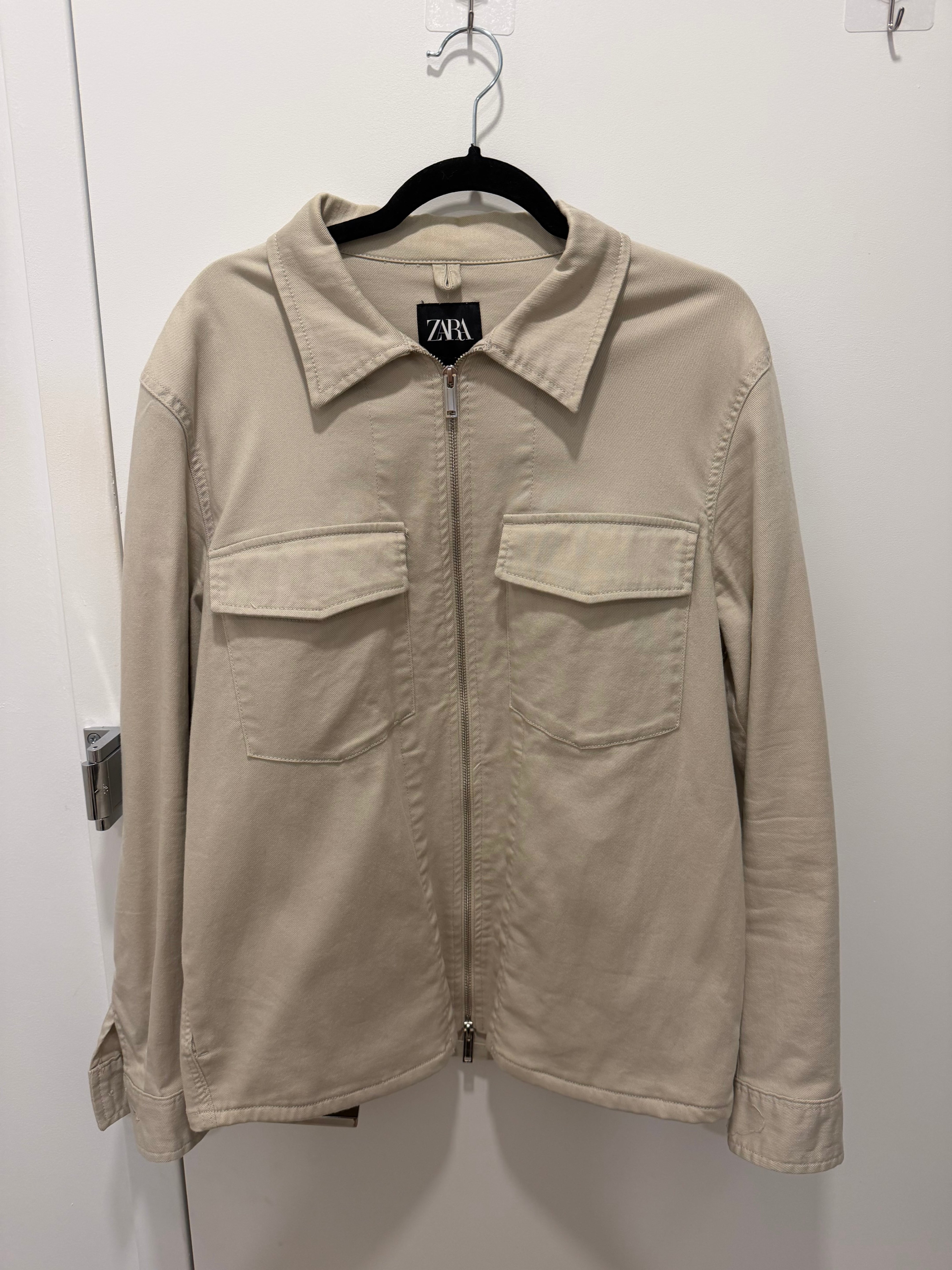 ZARA Zip-Up Overshirt / Light Jacket – Beige – Size L - photo 2