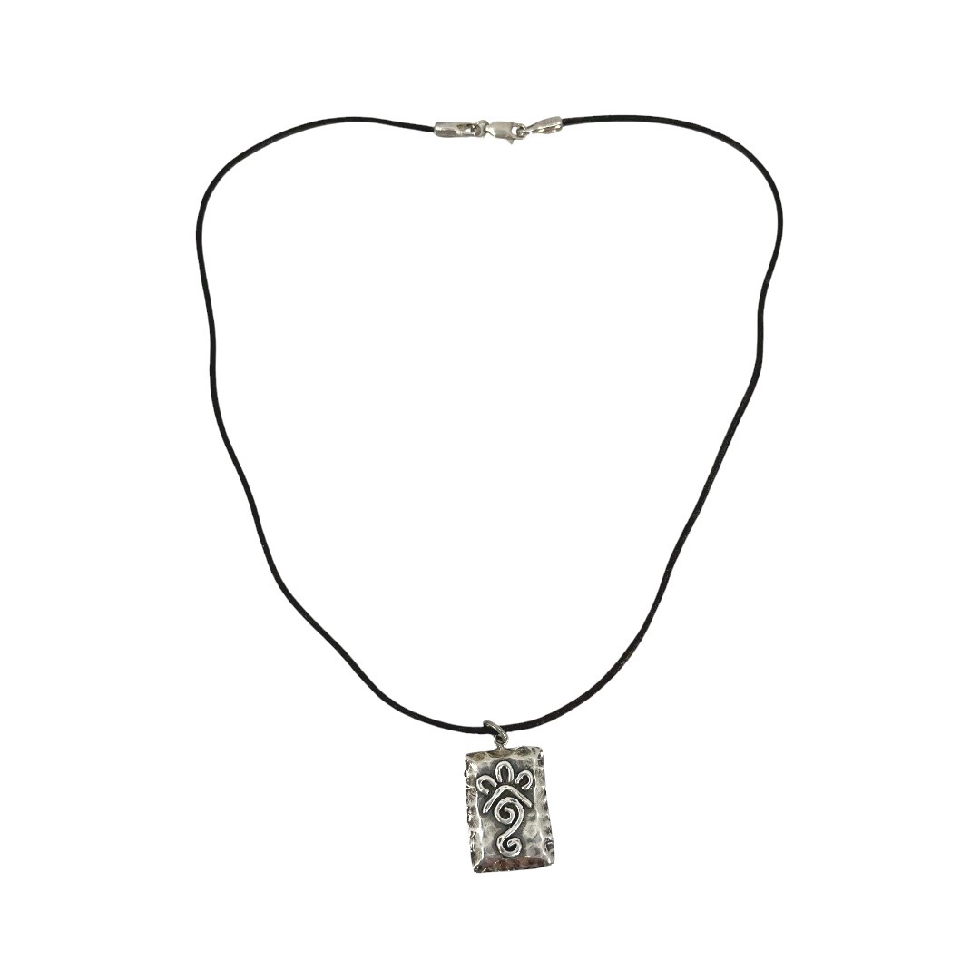 GGIII Mexican sterling silver pendant leather necklace - GM307 - photo 3