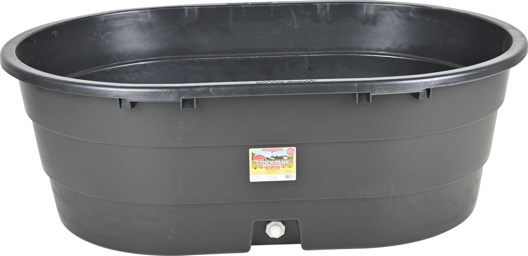 150 Gallon Black Poly Oval Stock Tank