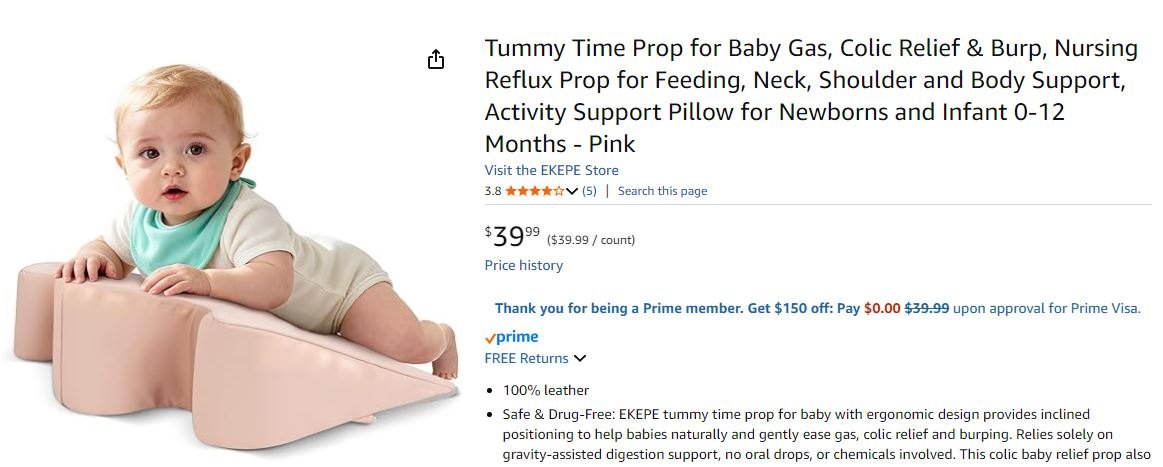 NEW~ Memory Foam Baby Support Prop Pillow Infant 0–12M Pink (1) - photo 4