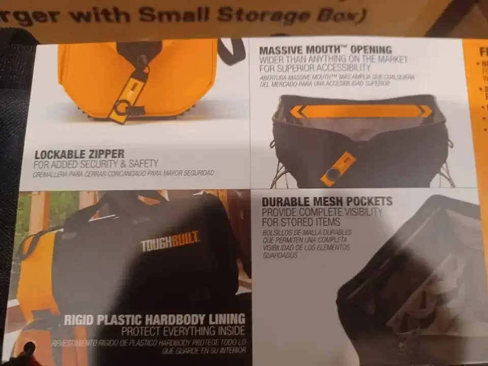 🔥🔥randNew ToughBuilt Black 20-in Massive Mouth Bag $75 - photo 2