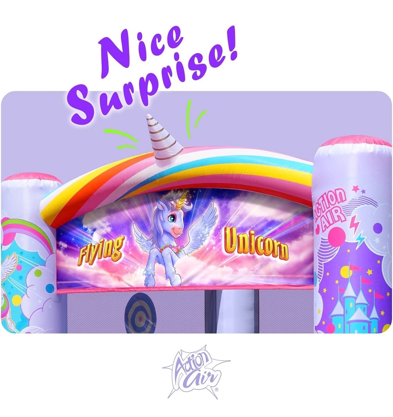 Unicorn Inflatable Bounce House with Blower, Durable Sewn Thick - photo 4
