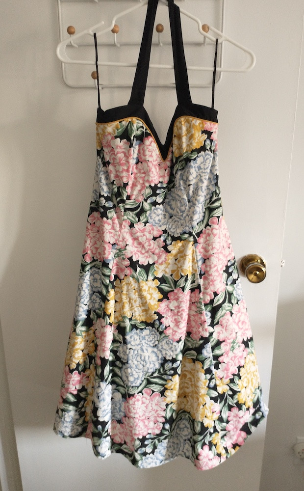 Vintage Bold Floral Dress - Made in Canada