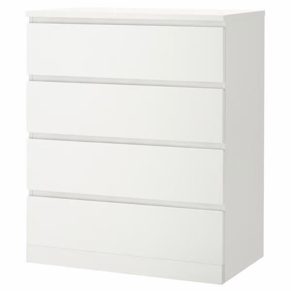 Chest of 4 drawers, white, 80x100 cm