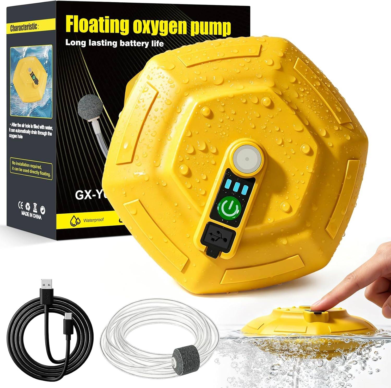Bait Bucket Aerator, 3 Oxygenation Modes, Type-C Charging