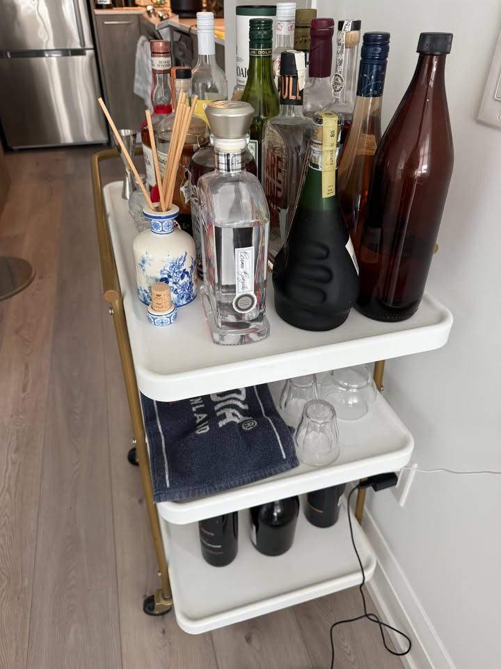 Metal Rolling Bar Cart - photo 2