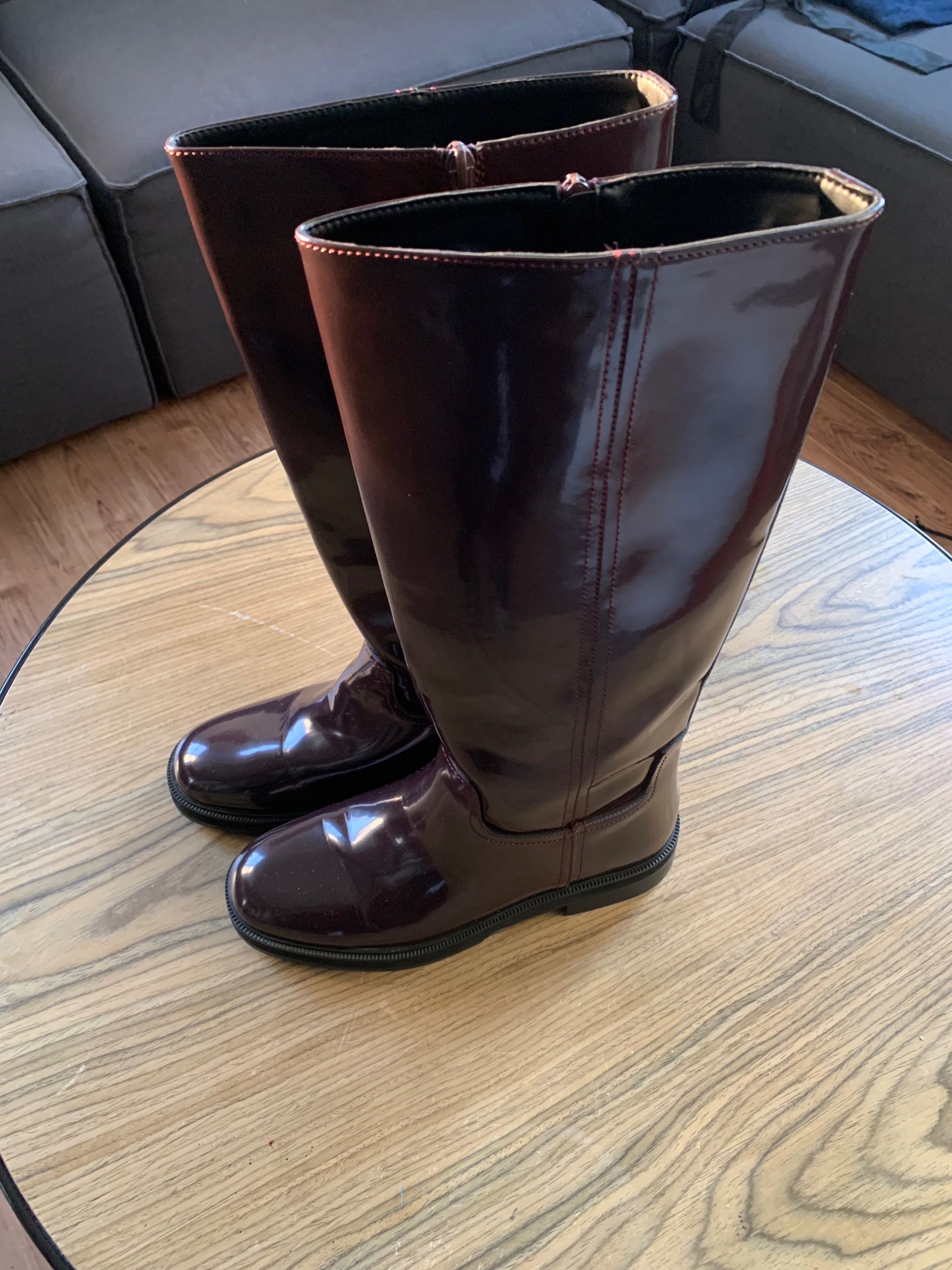 Burgundy Knee-High Boots