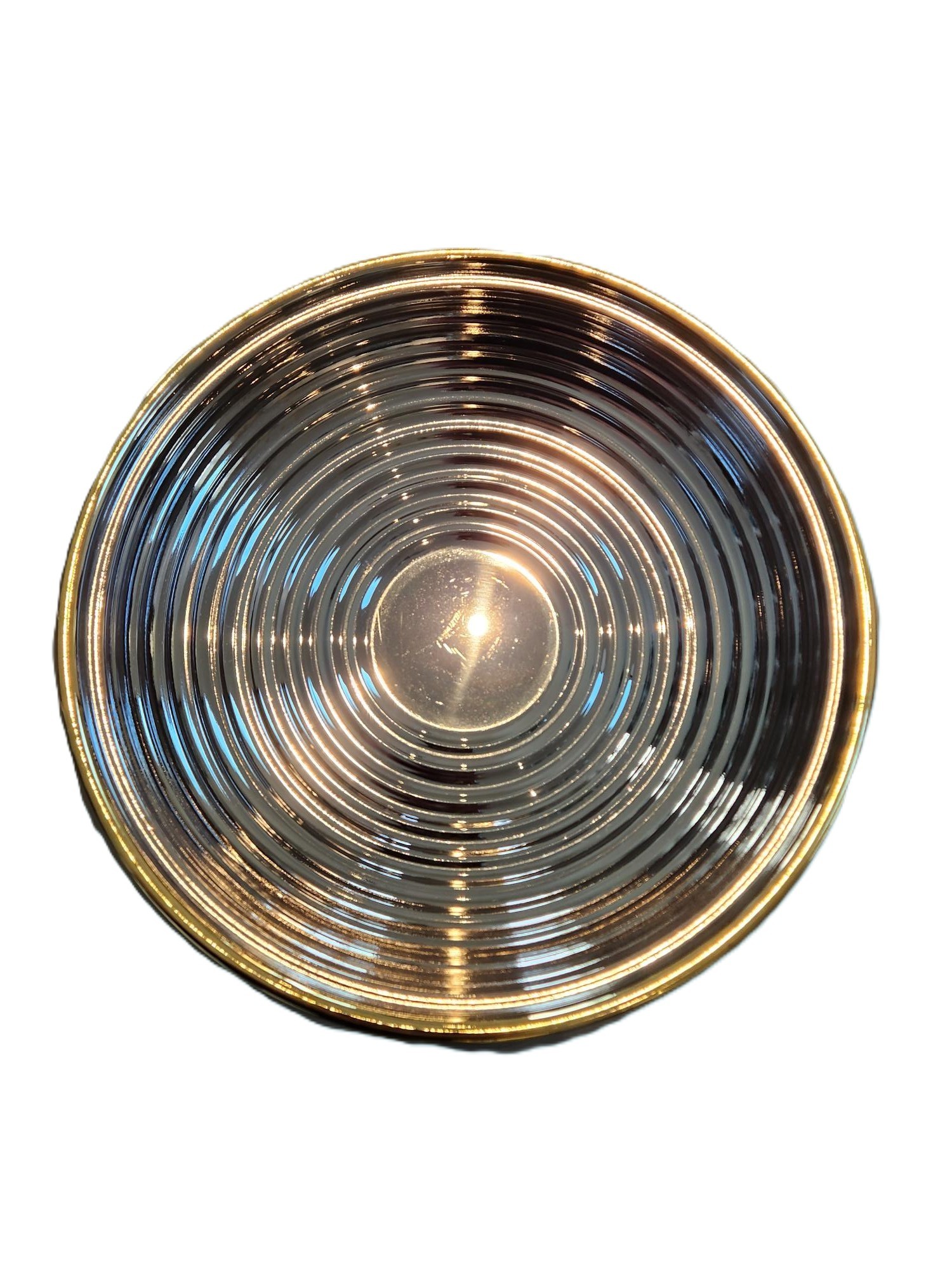 Italian Centerpiece Bowl Gold Painted & 24 Karat Rim - photo 3